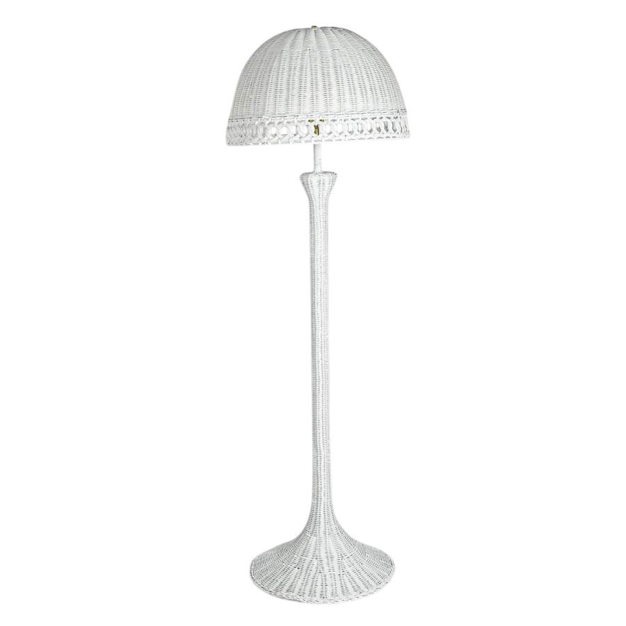 White Wicker Floor Lamp-1