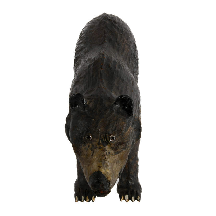 Black Forest Carved Wood Bear Figure-2