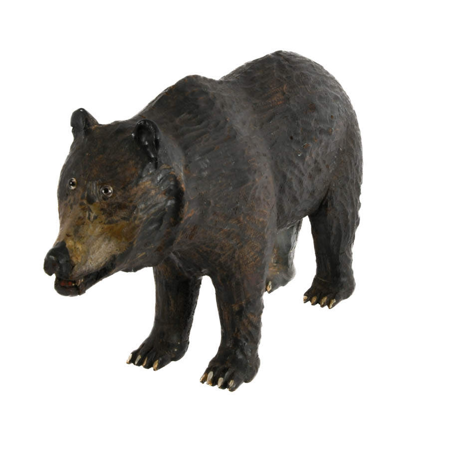 Black Forest Carved Wood Bear Figure-1