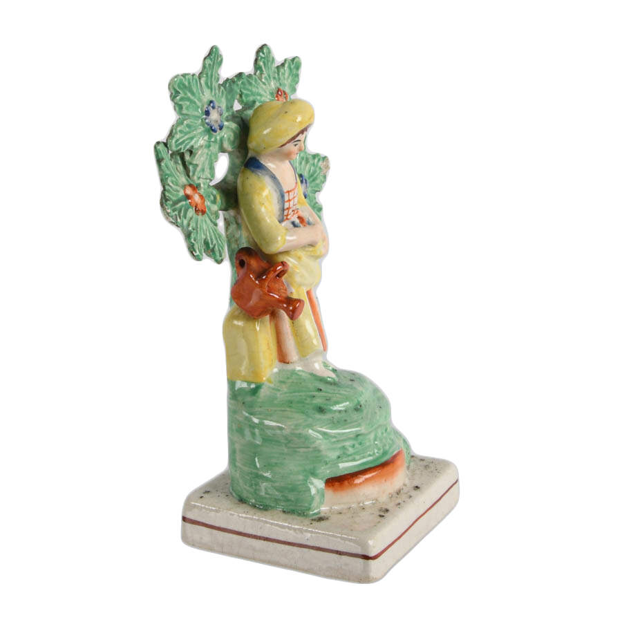 Staffordshire Pearlware Ceramic Woman Bocage Figure-5