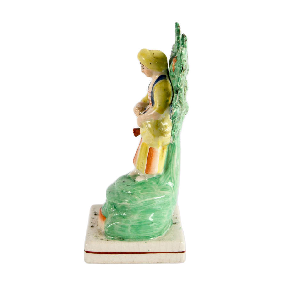 Staffordshire Pearlware Ceramic Woman Bocage Figure-4