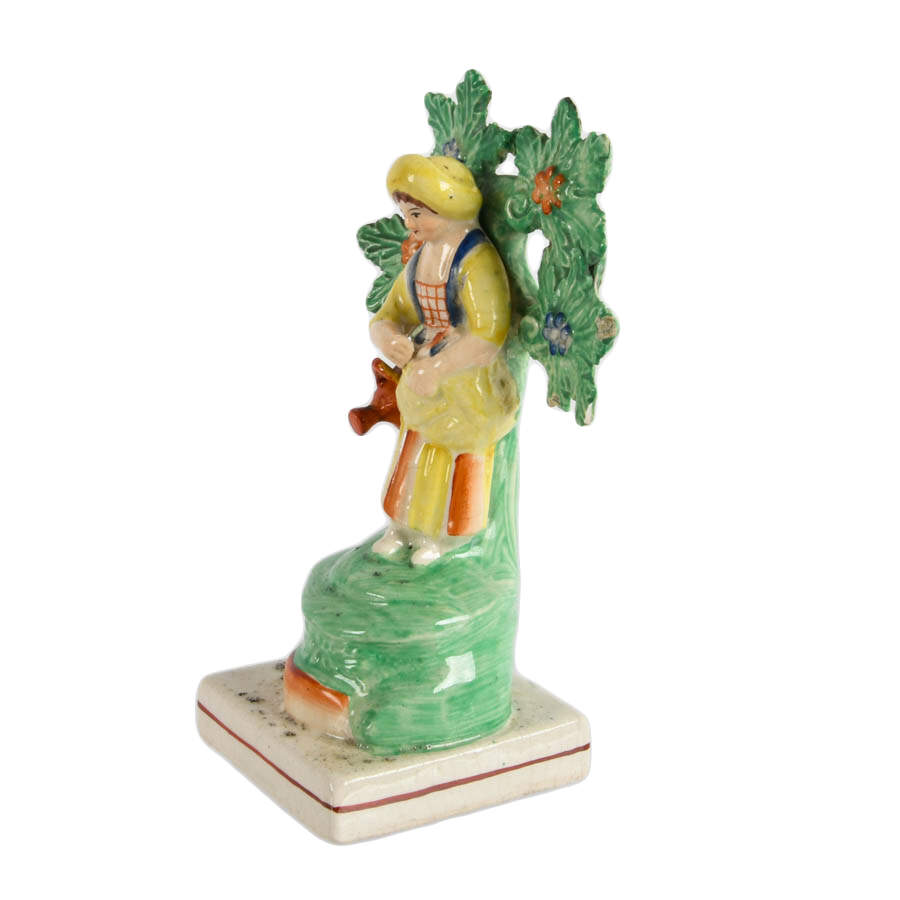 Staffordshire Pearlware Ceramic Woman Bocage Figure-2