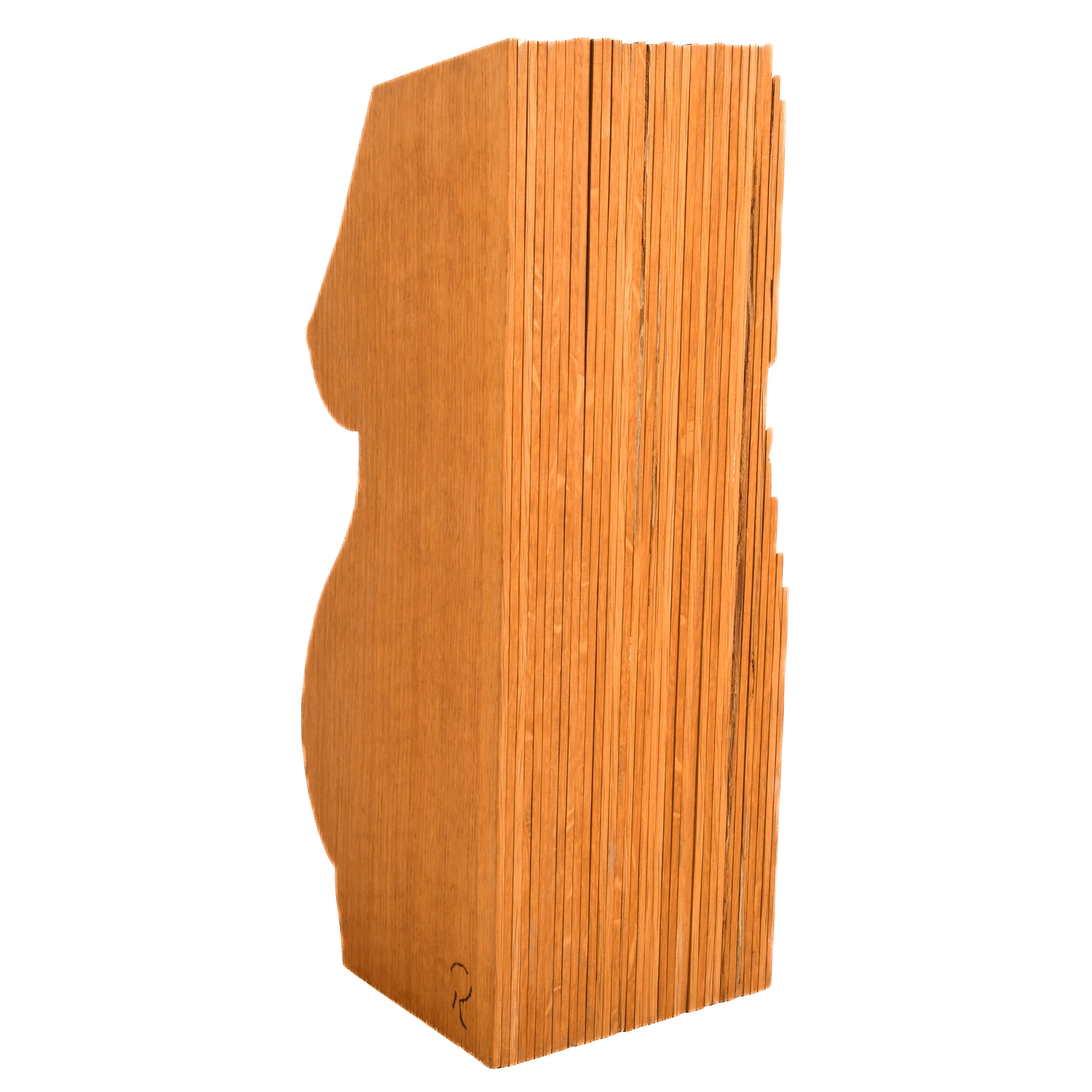 Signed Parametric Wood Torso Sculpture-6