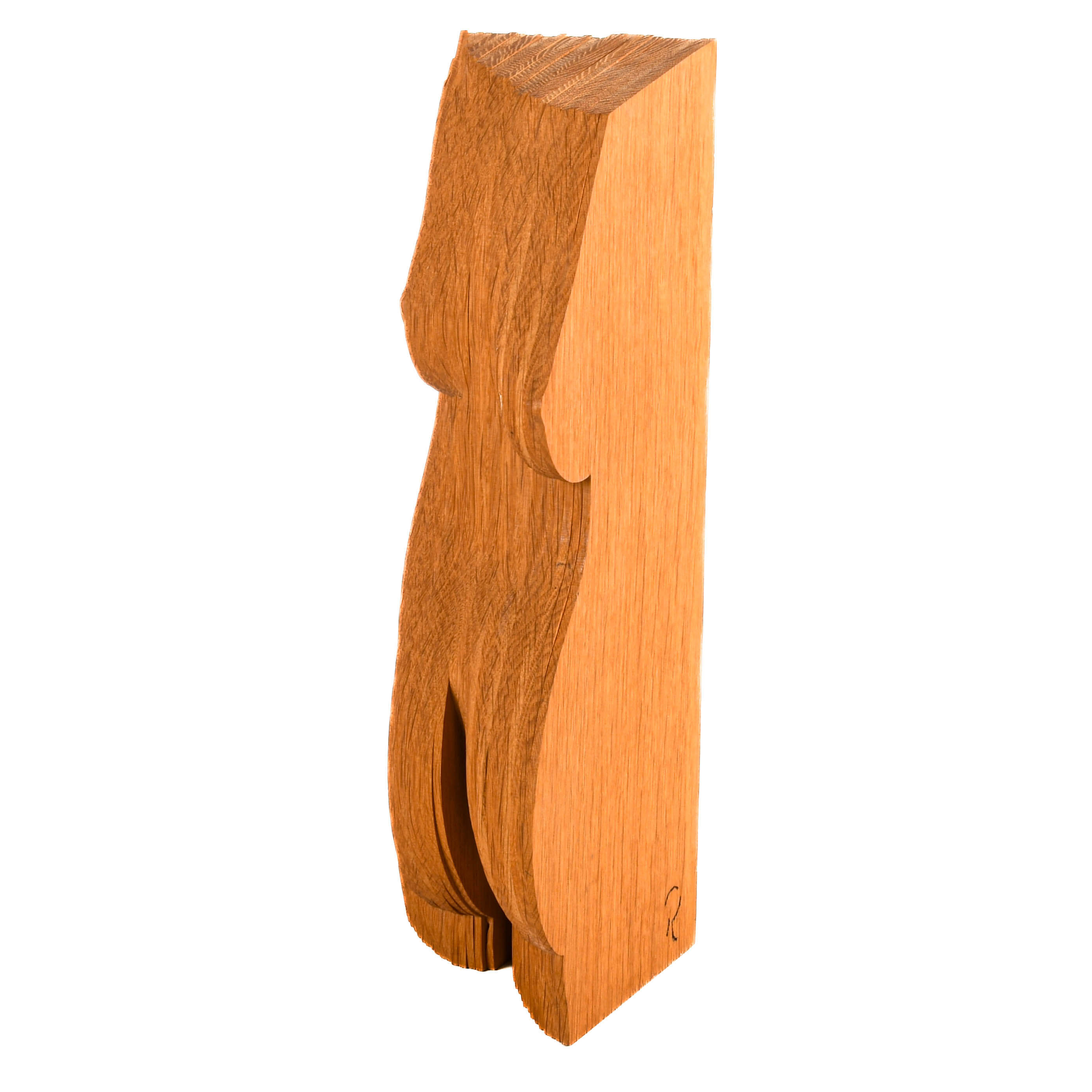 Signed Parametric Wood Torso Sculpture-4