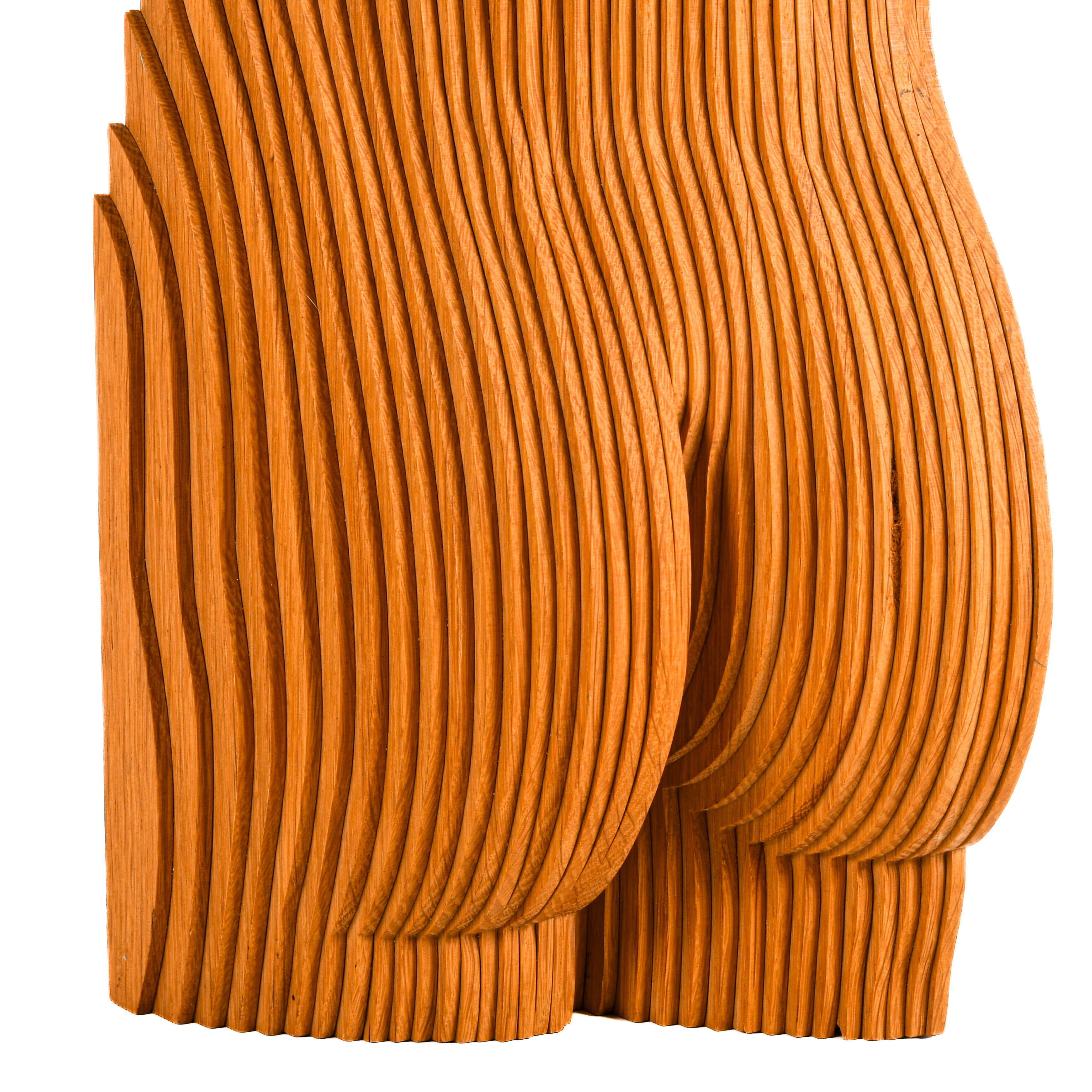 Signed Parametric Wood Torso Sculpture-3