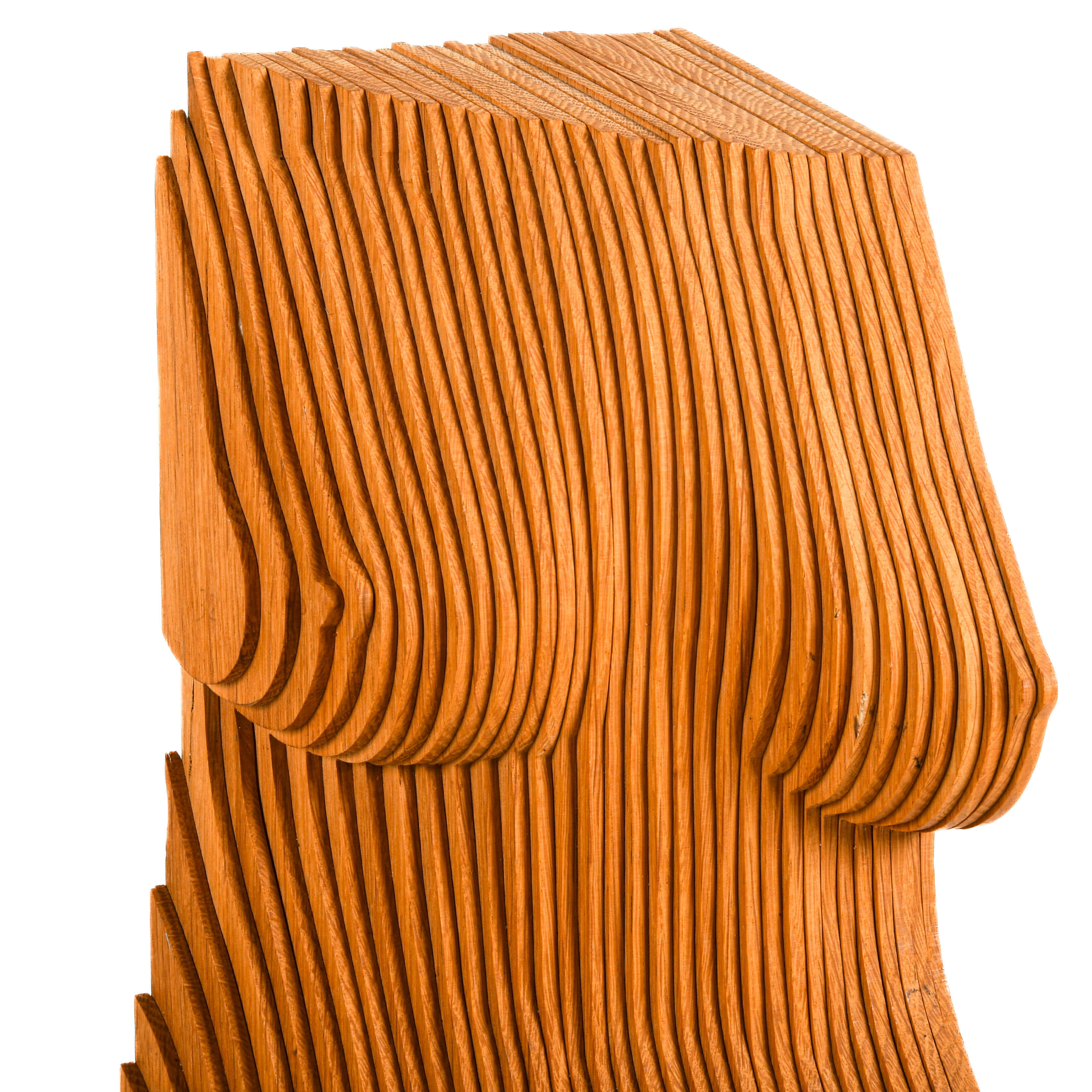 Signed Parametric Wood Torso Sculpture-2