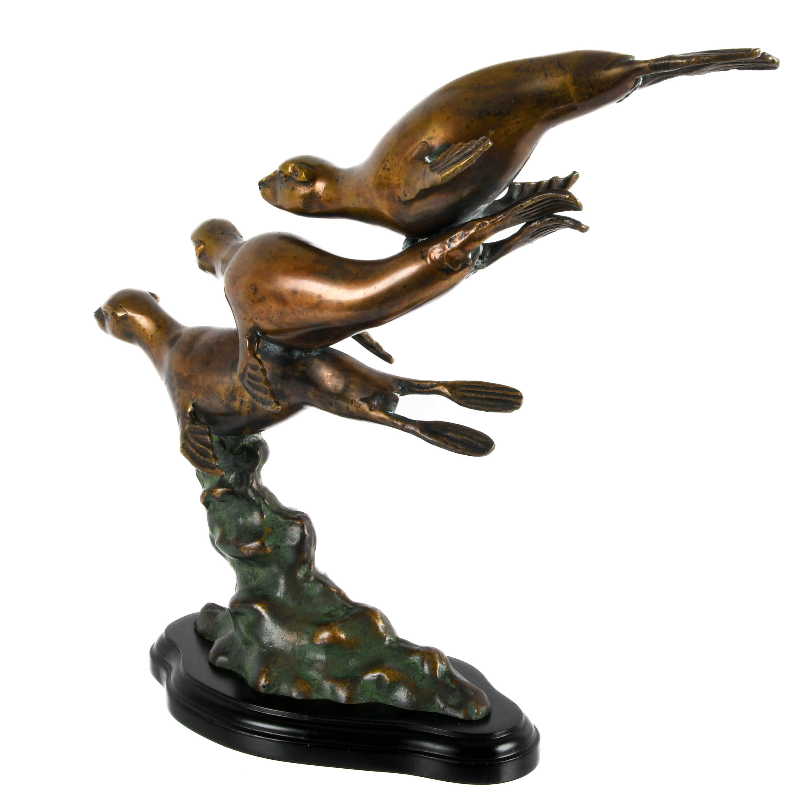 Bronze Statuette of a Pod of Seals-6
