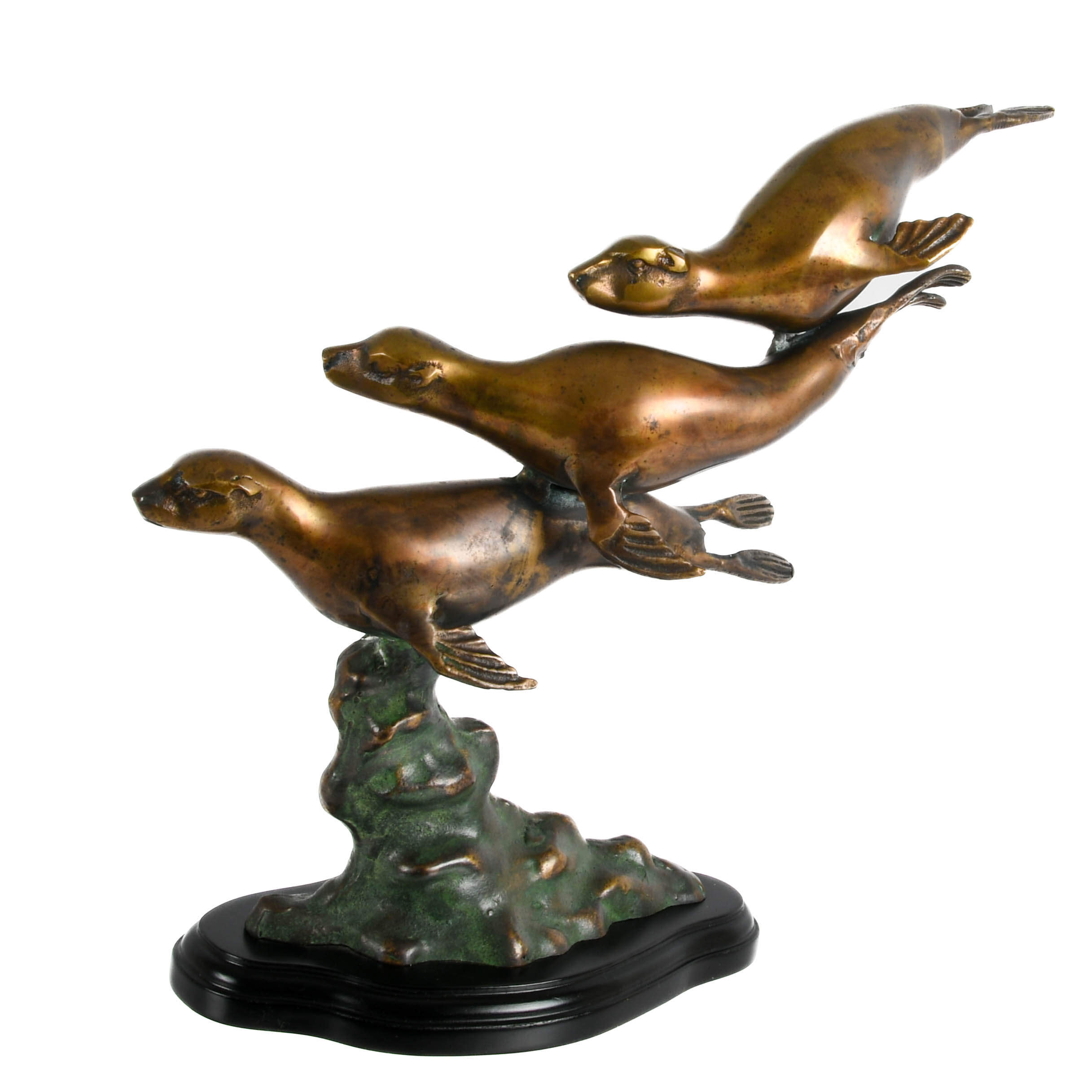 Bronze Statuette of a Pod of Seals-5