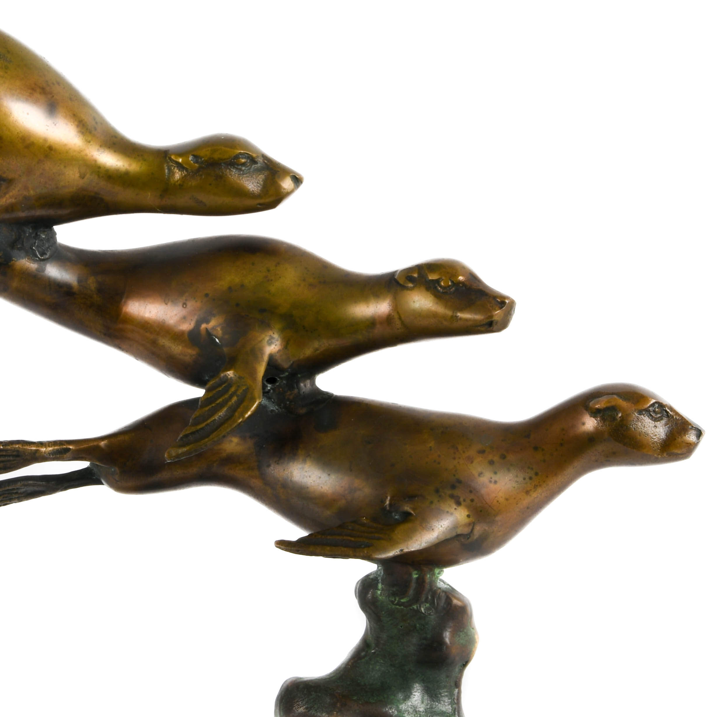 Bronze Statuette of a Pod of Seals-2