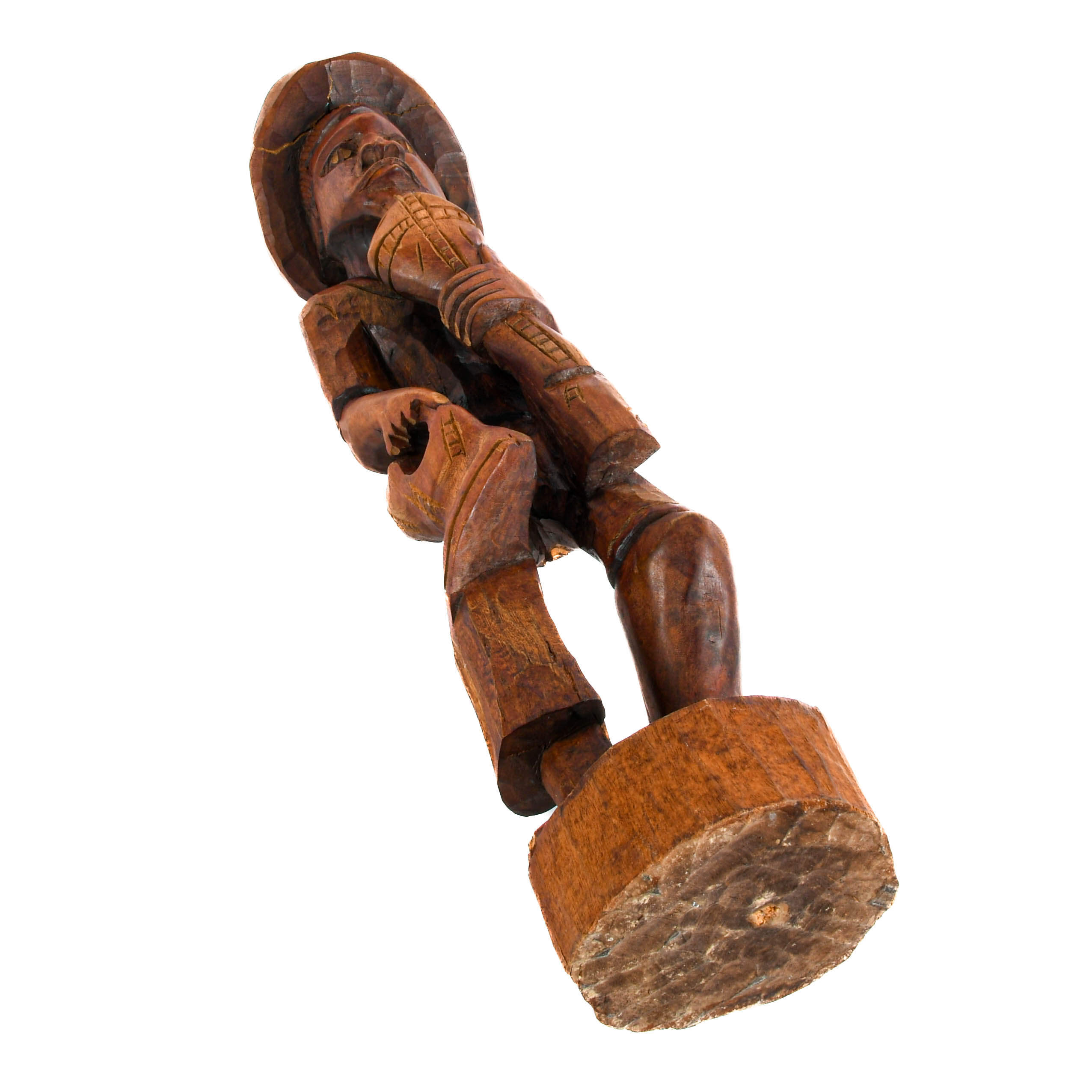 Caribbean Style Hand-Carved Wooden Statue-10