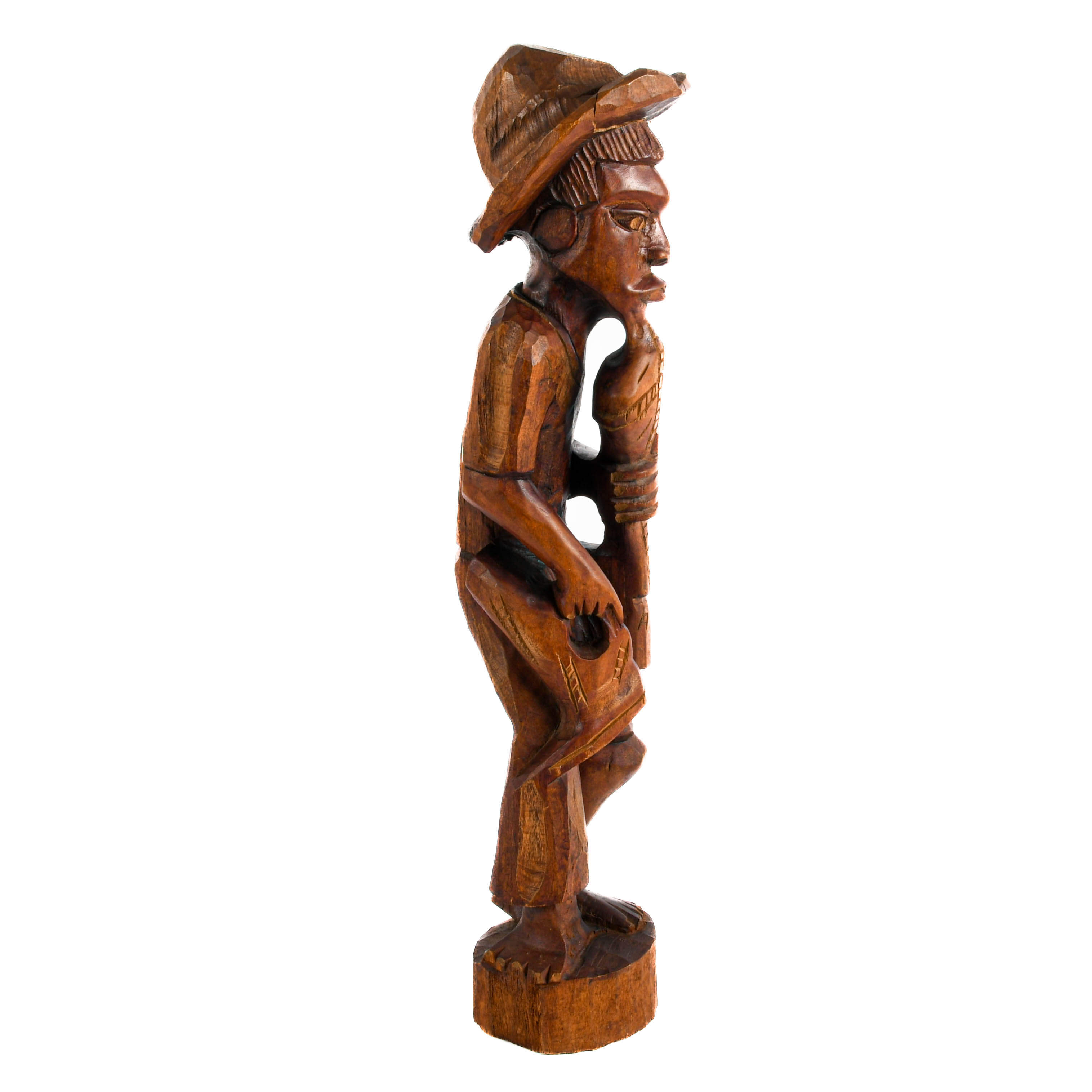 Caribbean Style Hand-Carved Wooden Statue-7