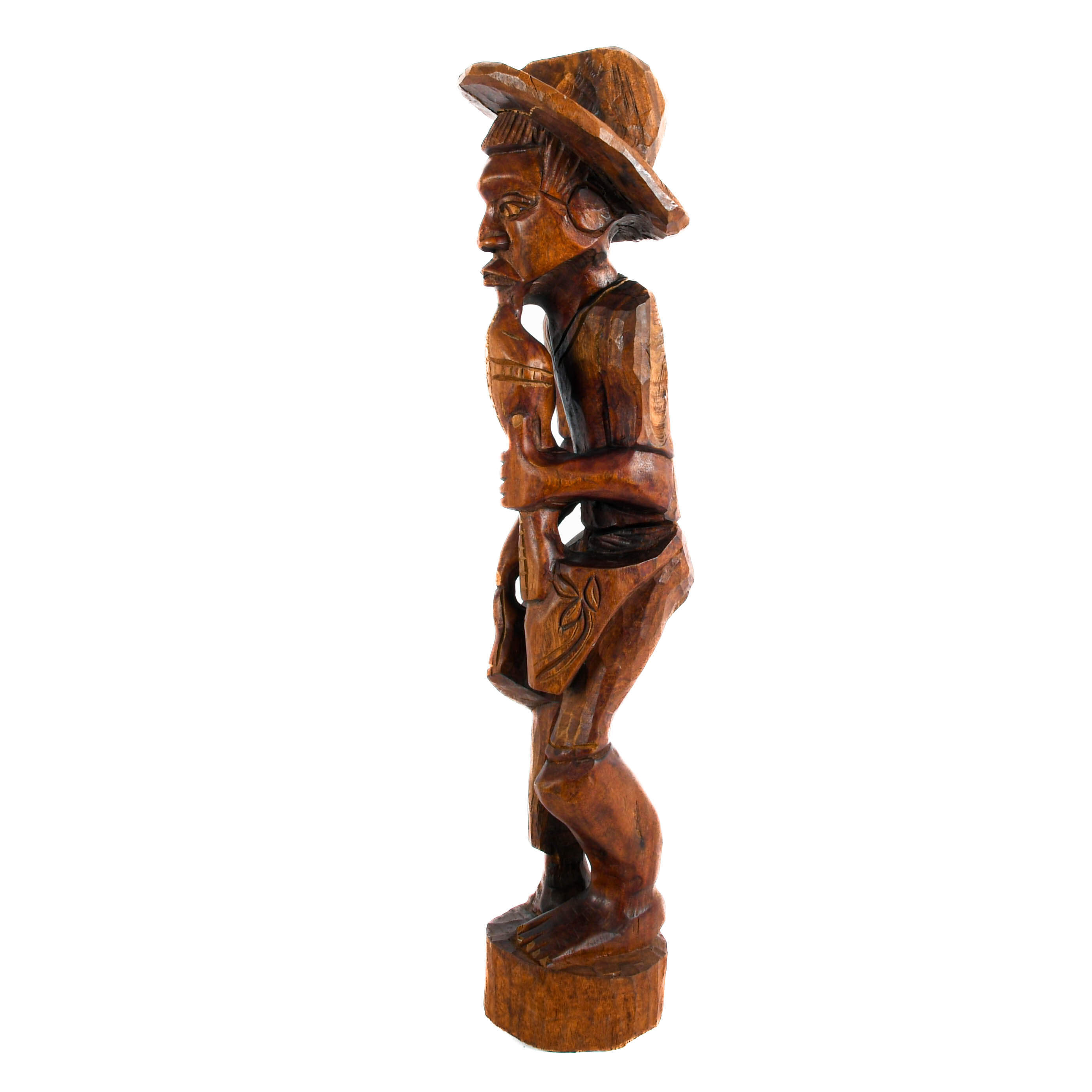 Caribbean Style Hand-Carved Wooden Statue-5