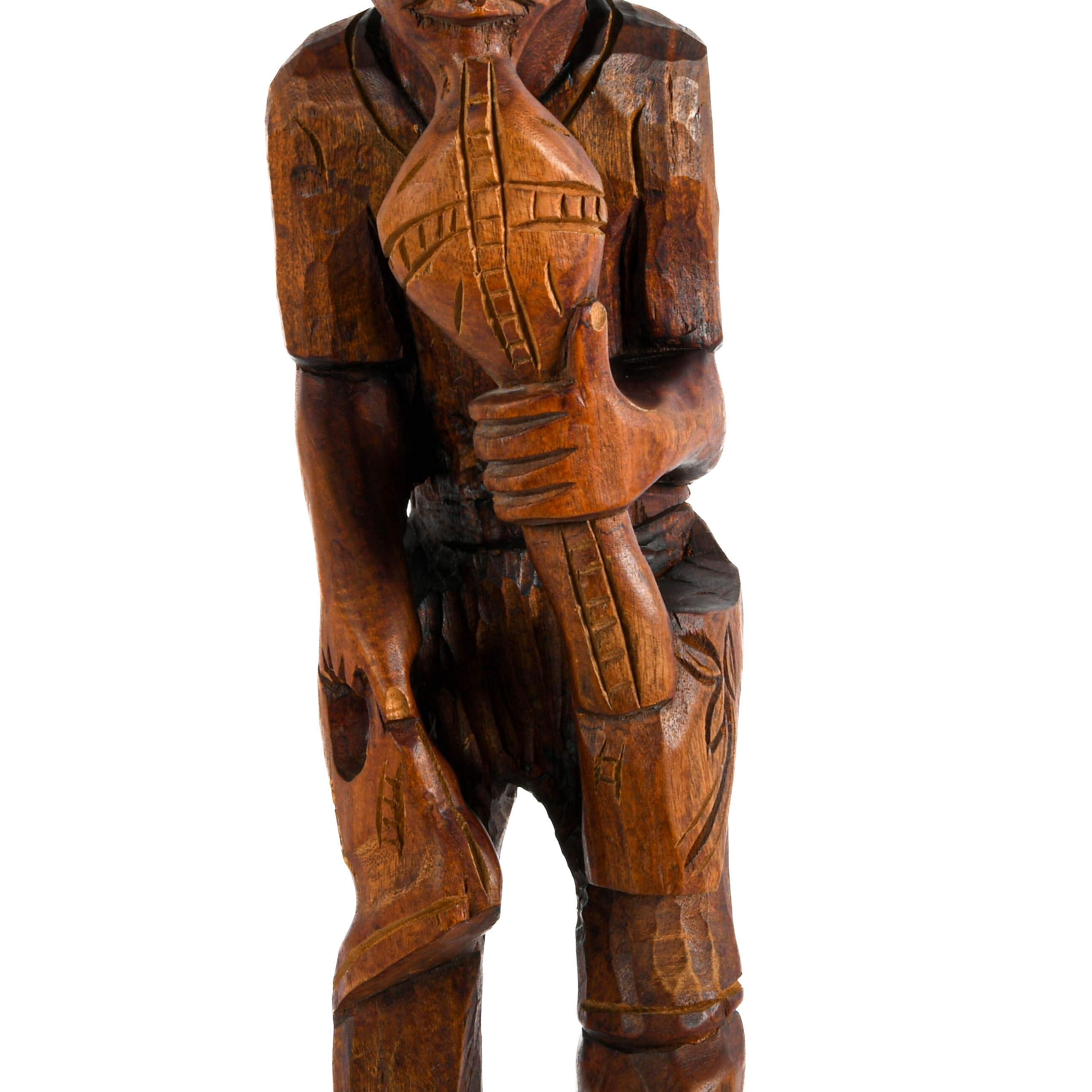 Caribbean Style Hand-Carved Wooden Statue-3
