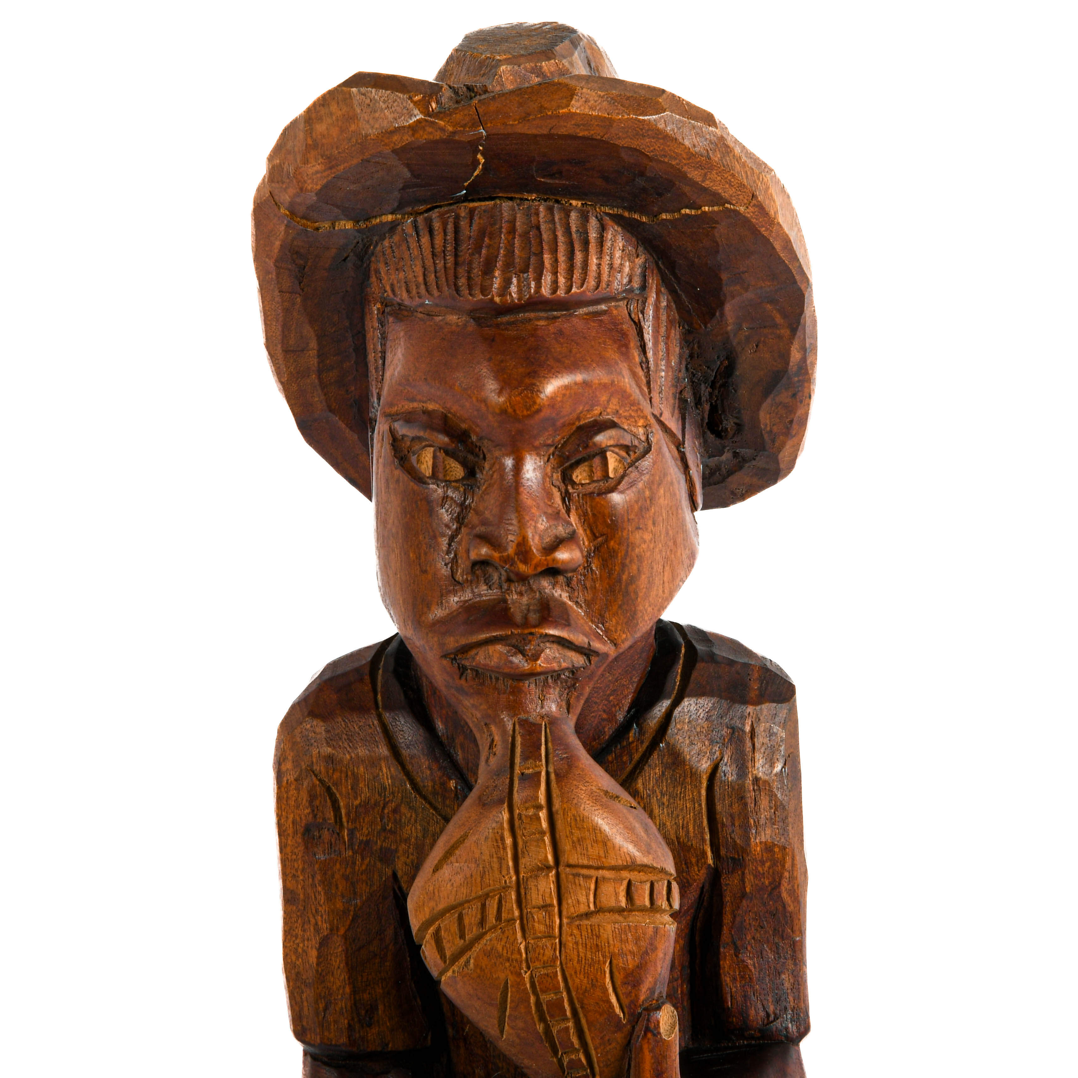 Caribbean Style Hand-Carved Wooden Statue-2