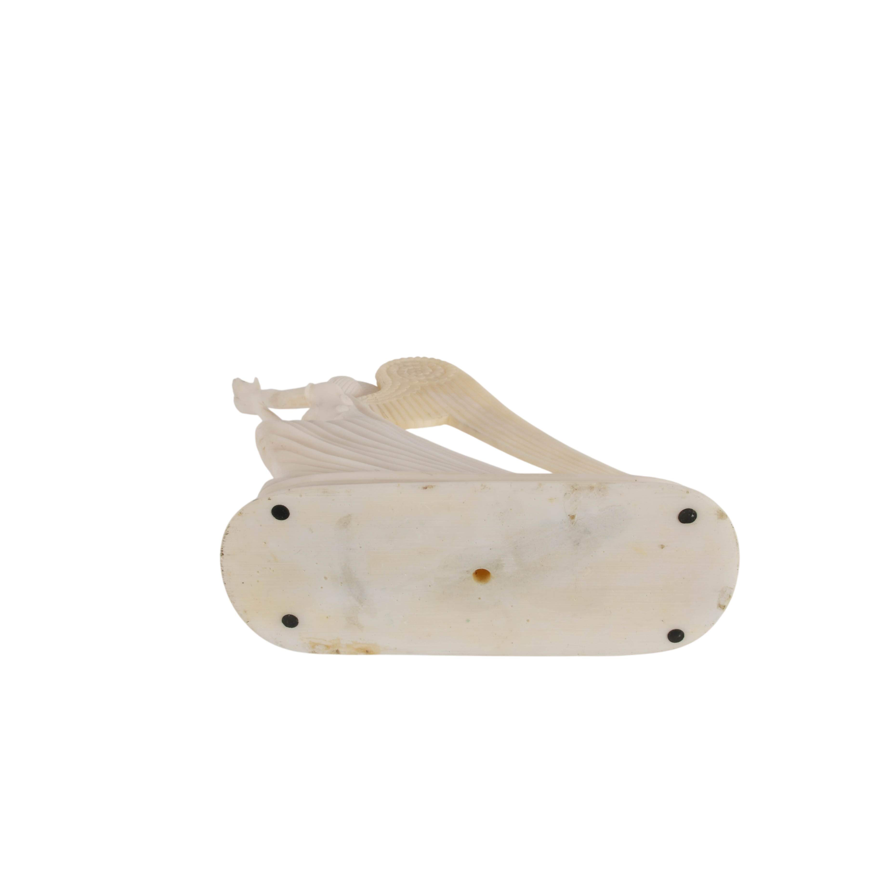 Art Deco-Style Alabaster Powder in Resin Angel Statue-7