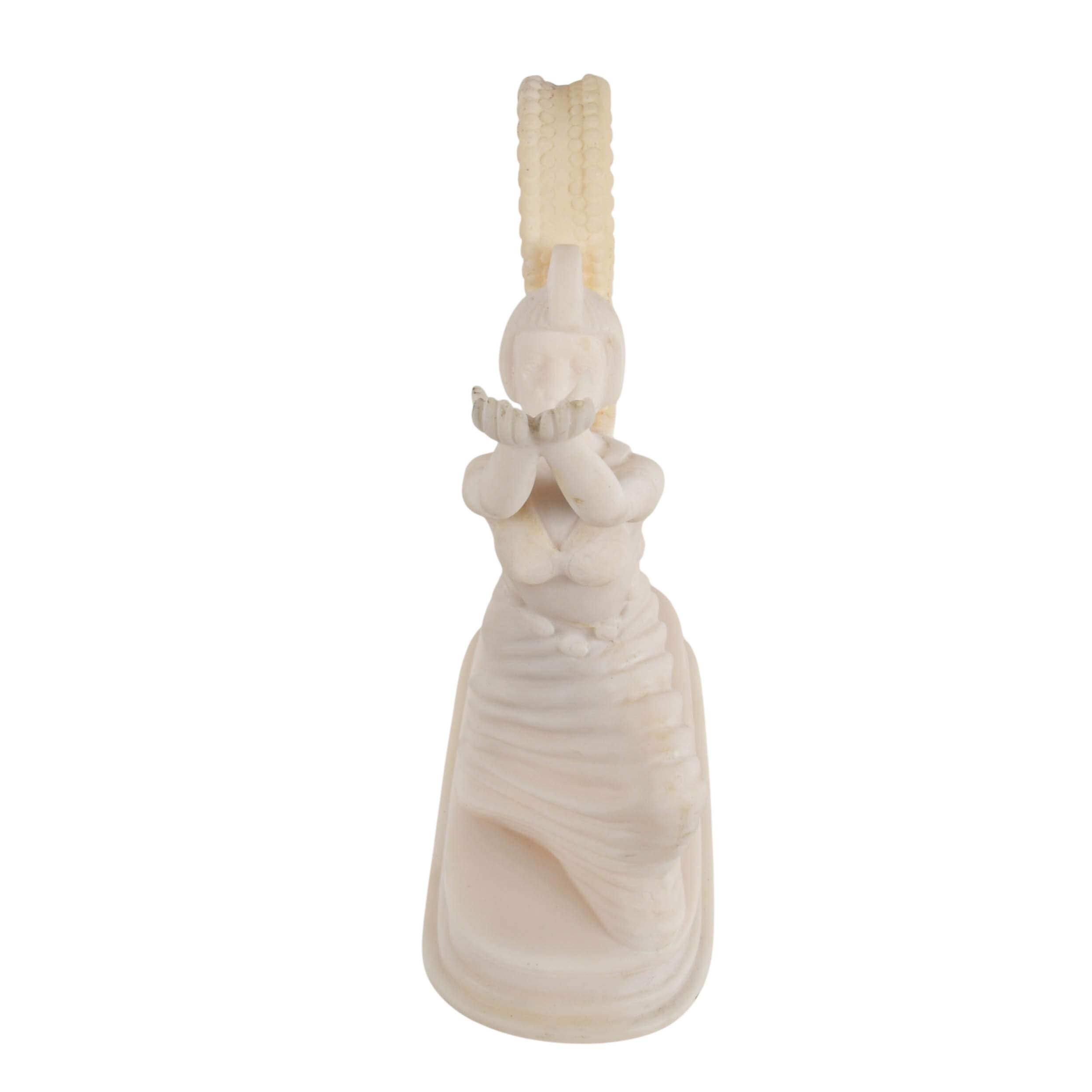 Art Deco-Style Alabaster Powder in Resin Angel Statue-2