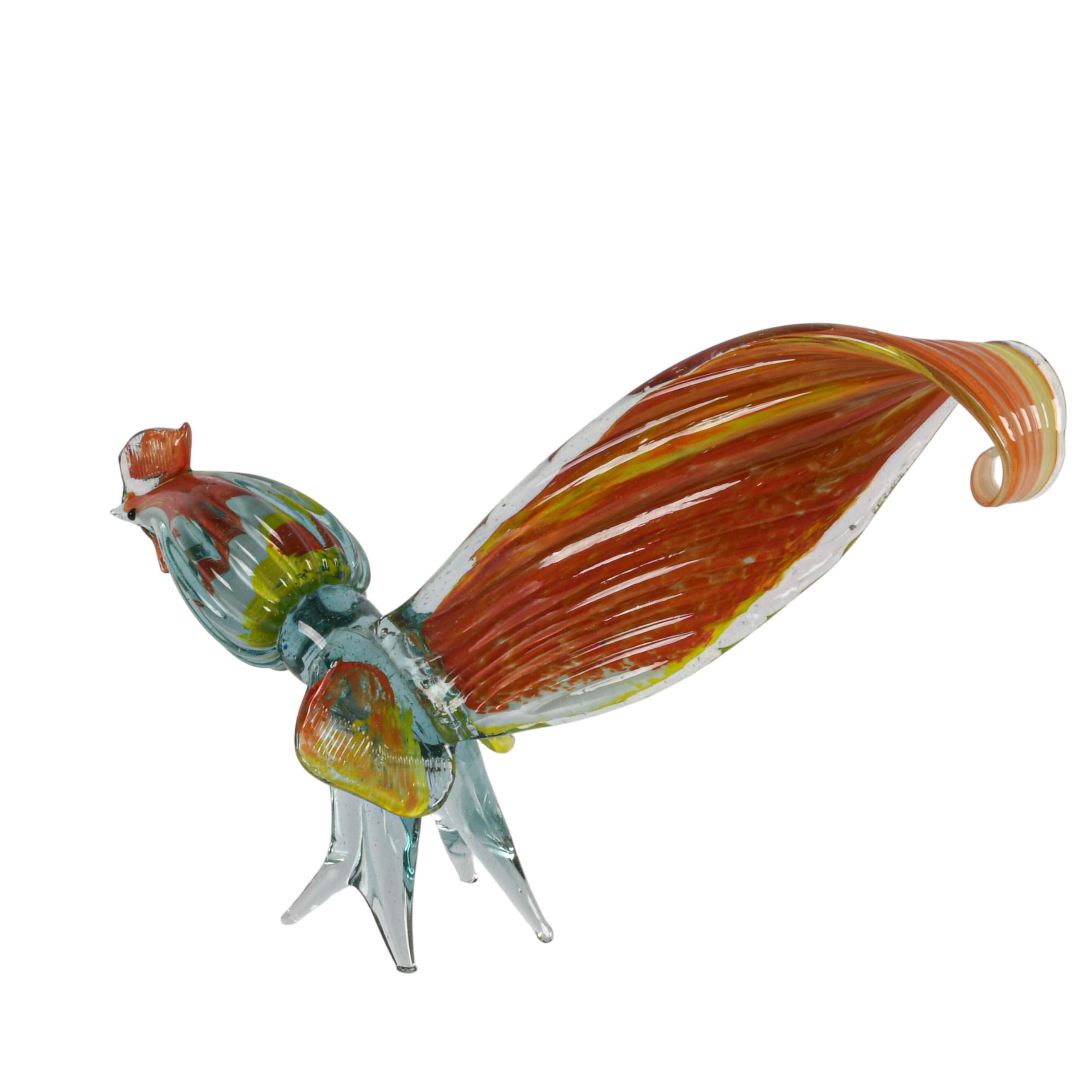 Mid-Century Hand-Blown Murano Glass Rooster-3