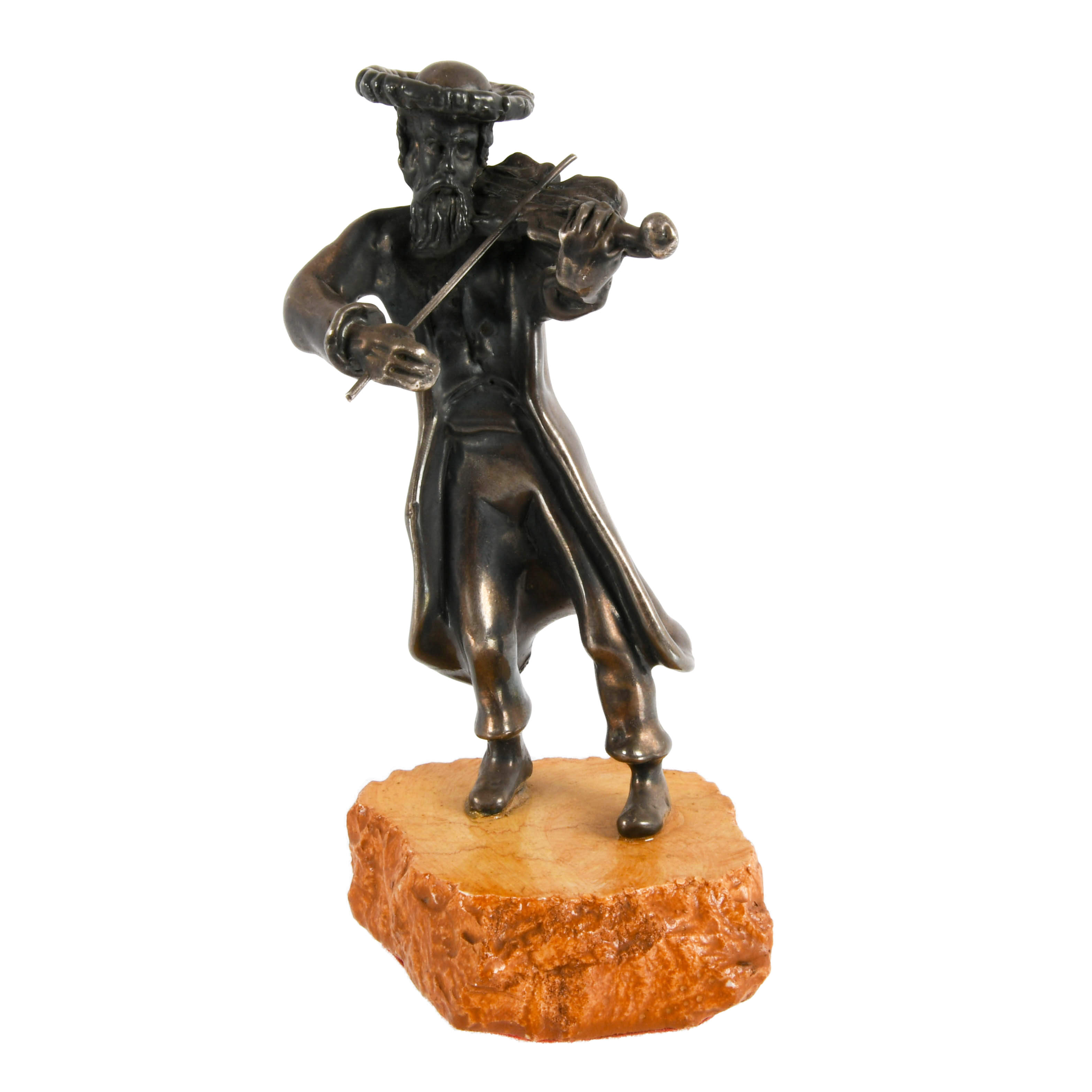 Three-Piece Set of Ben-Zion Sterling Rabbi and Fiddler on the Roof Figures-6
