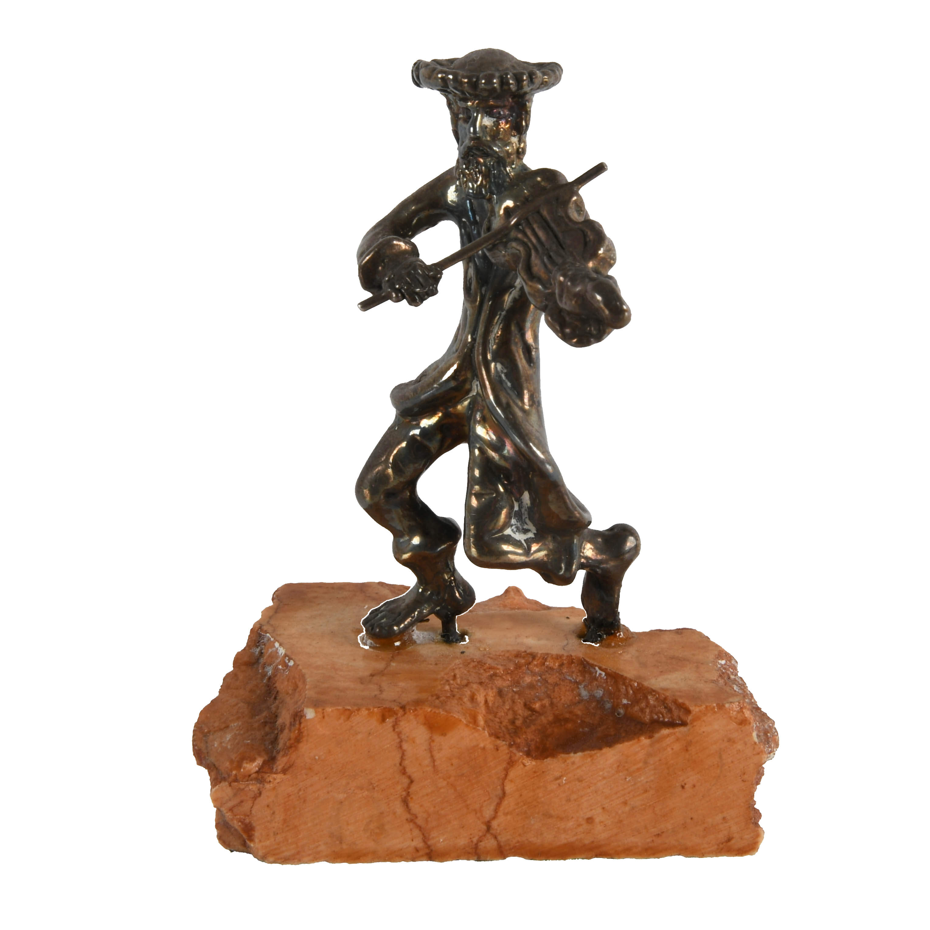 Three-Piece Set of Ben-Zion Sterling Rabbi and Fiddler on the Roof Figures-5