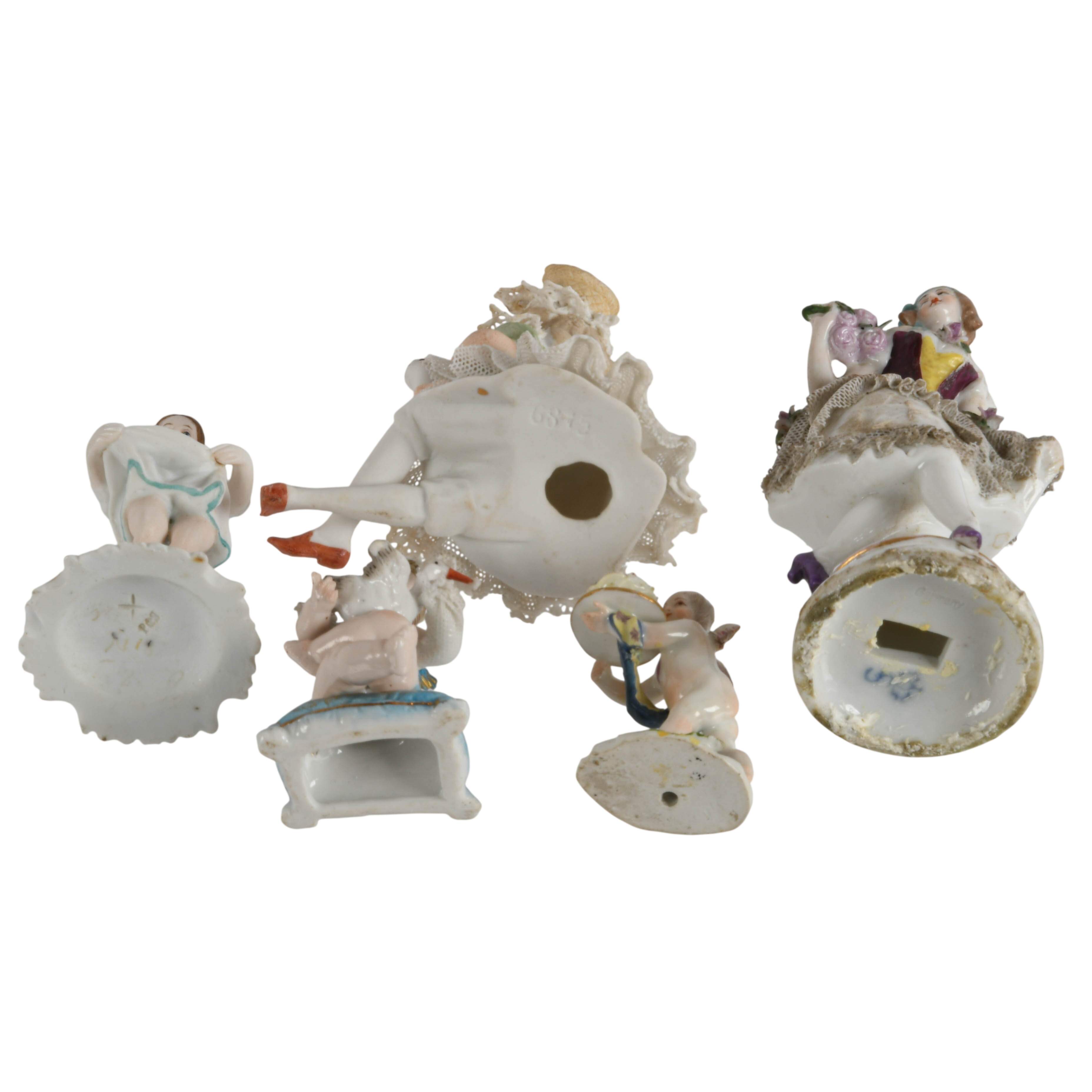 Grouping of Five Figural Miniature Figurines-11