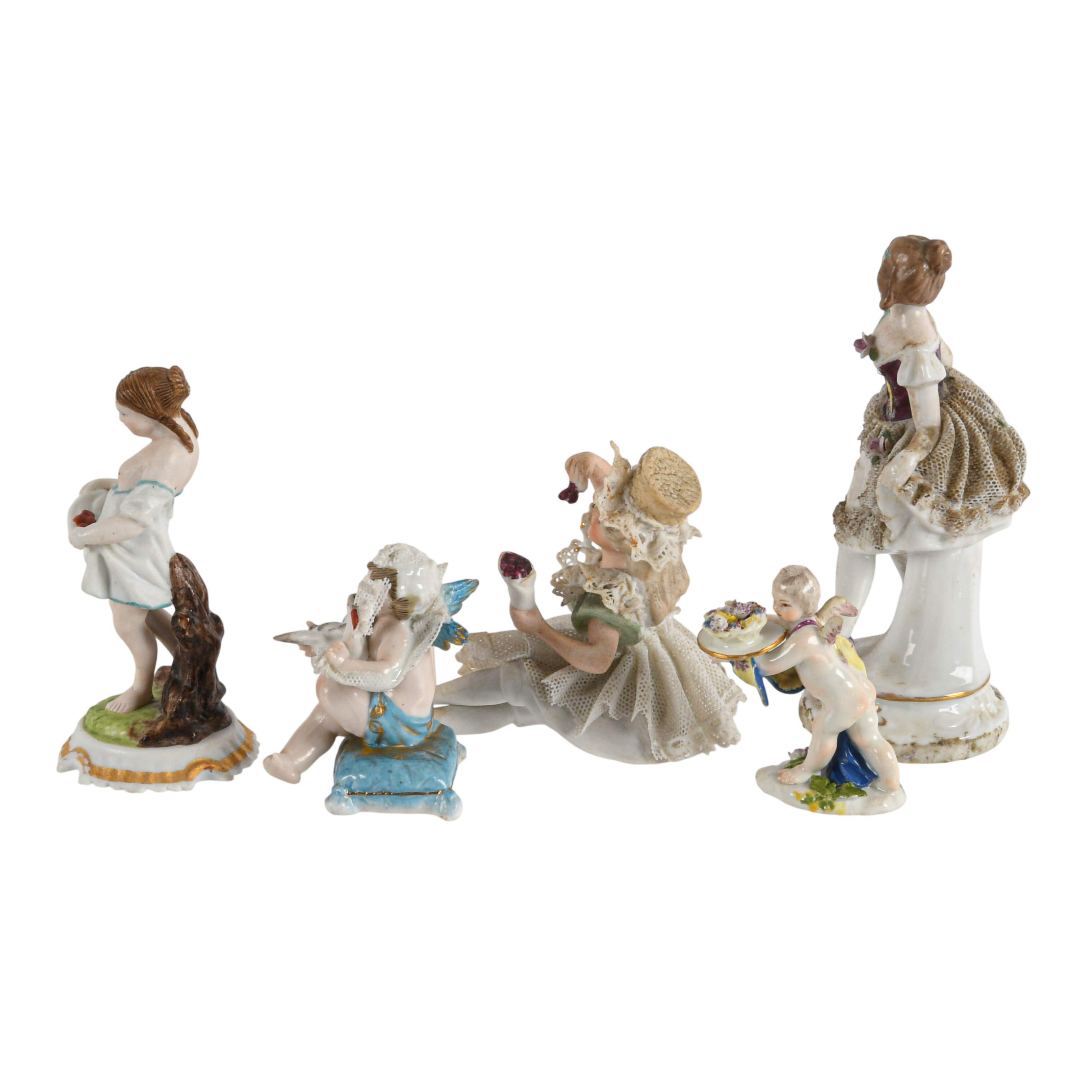 Grouping of Five Figural Miniature Figurines-2