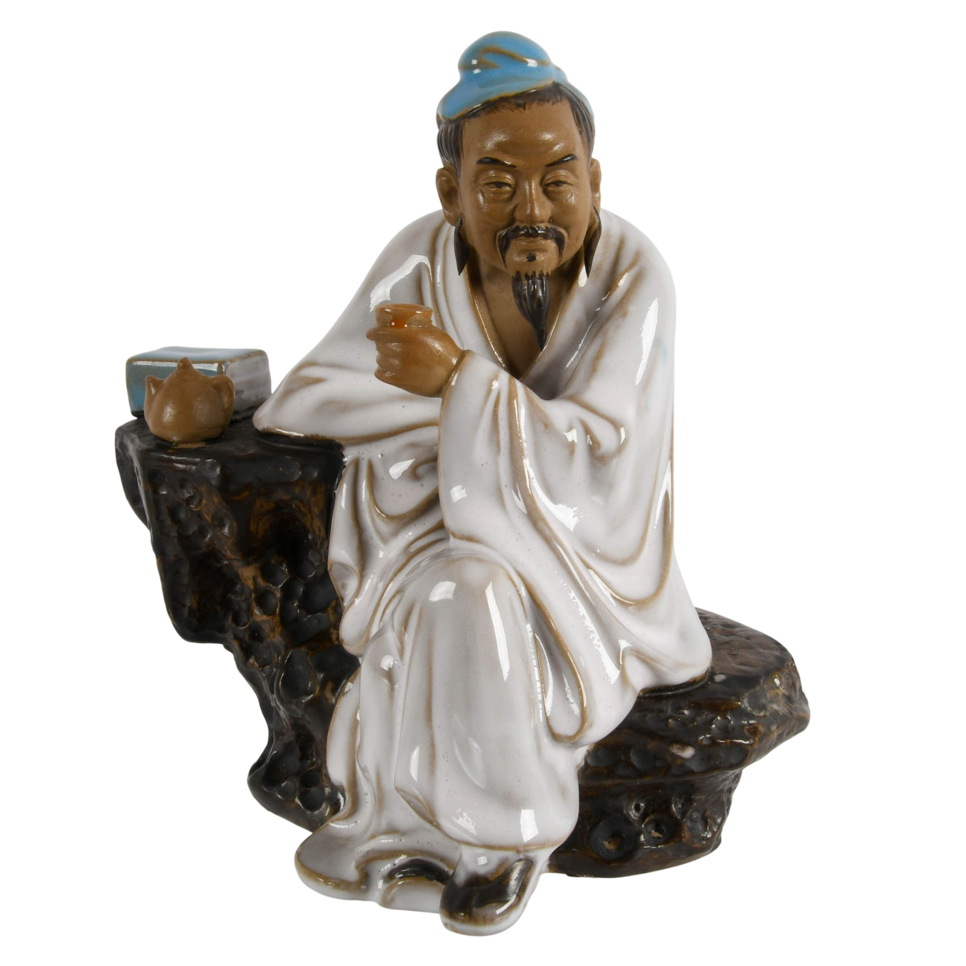Group of Two Glazed Chinese Mudmen Figures-4