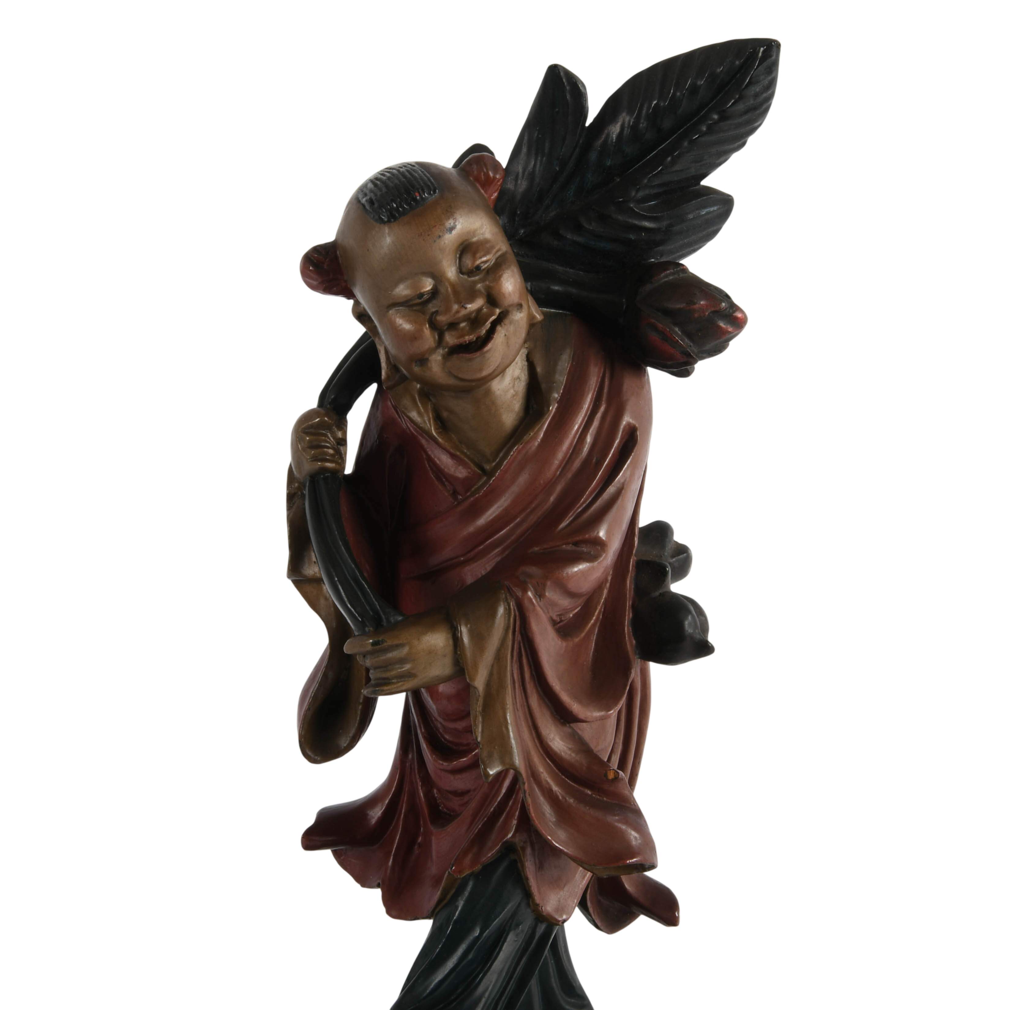 Antique Chinese Fuzhou Lacquer Wood Figure-2