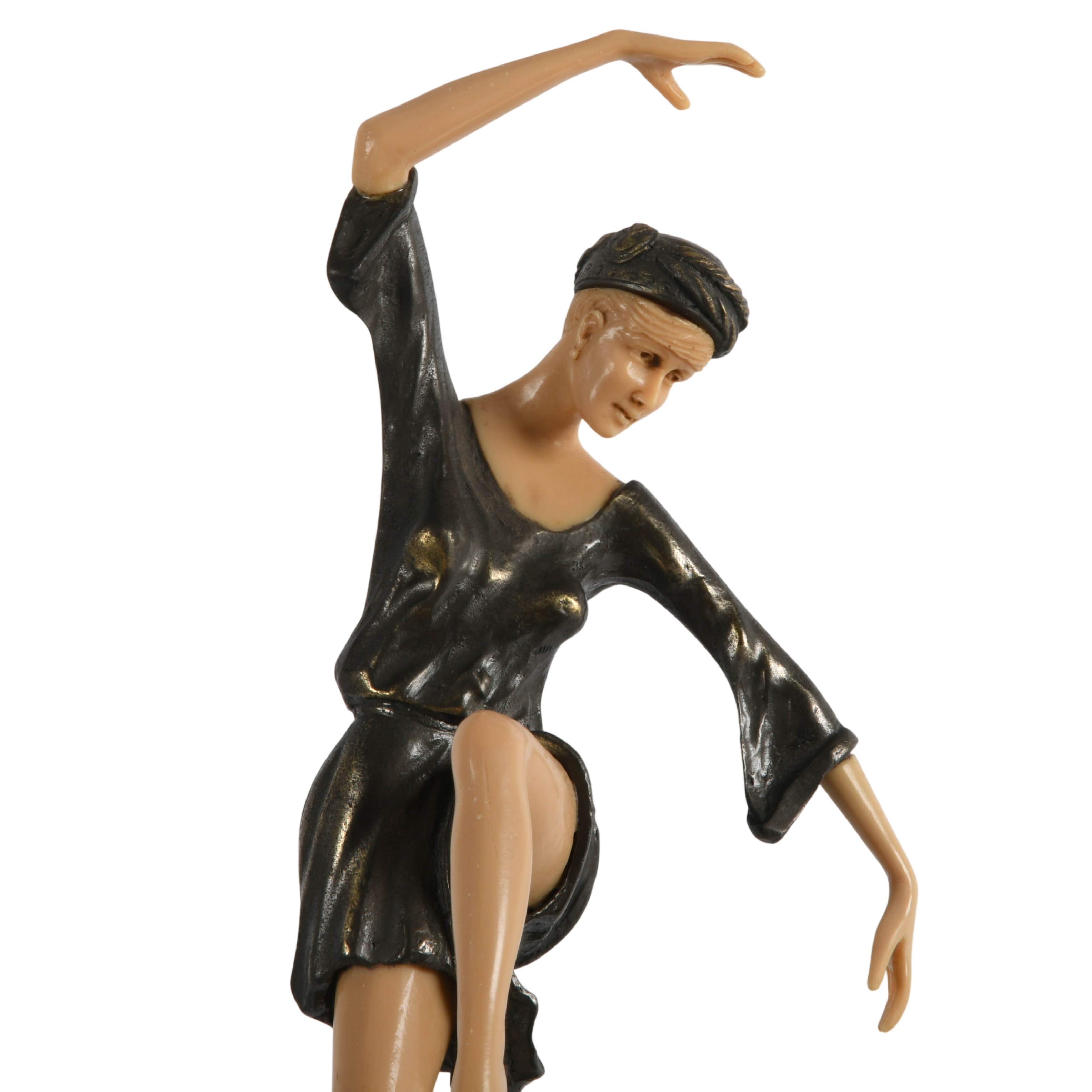 Bronze, Celluloid and Onyx "Autumn Dancer" Sculpture After Ferdinand Preiss-2