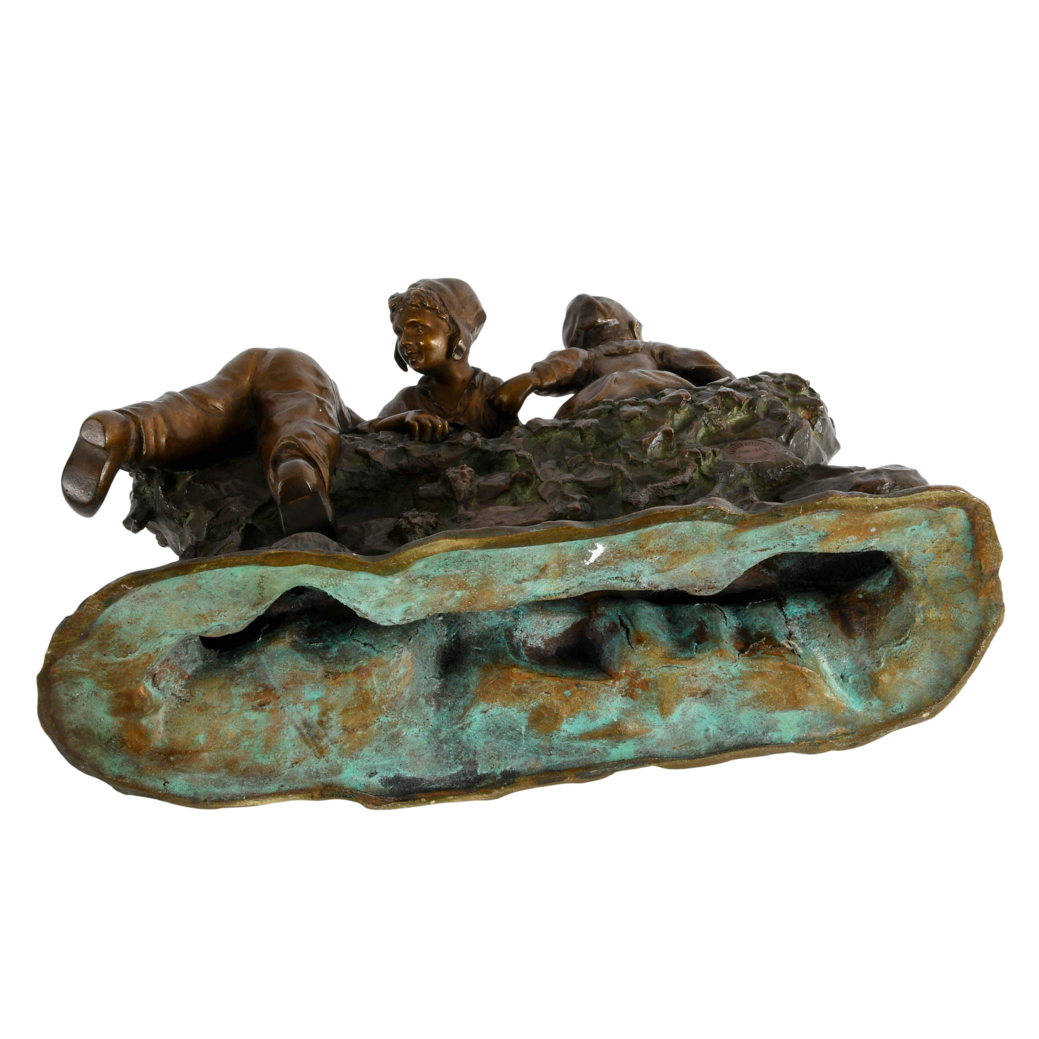Signed Bronze Sculpture "Sur Les Ruines" After Joseph D'Aste-8