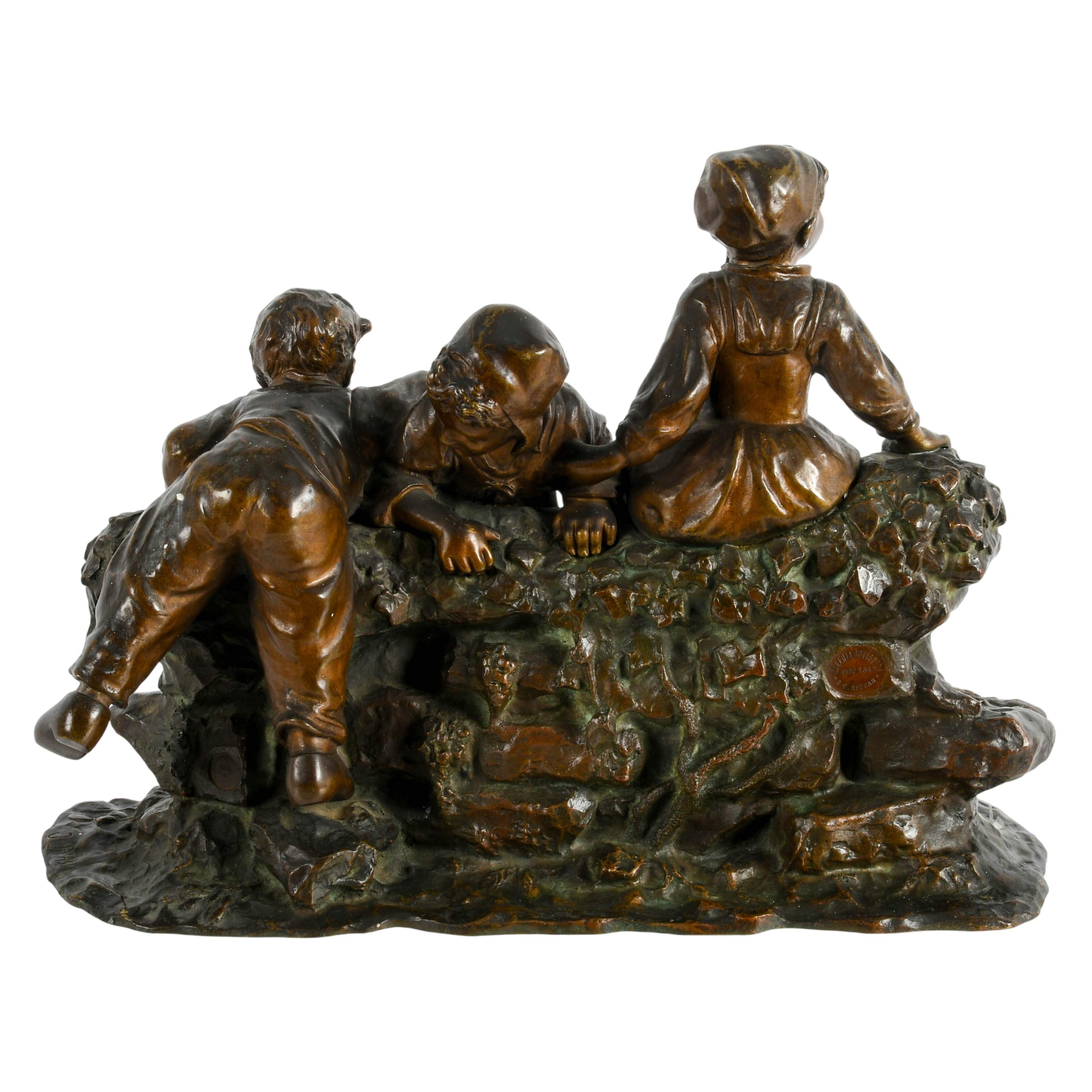Signed Bronze Sculpture "Sur Les Ruines" After Joseph D'Aste-6