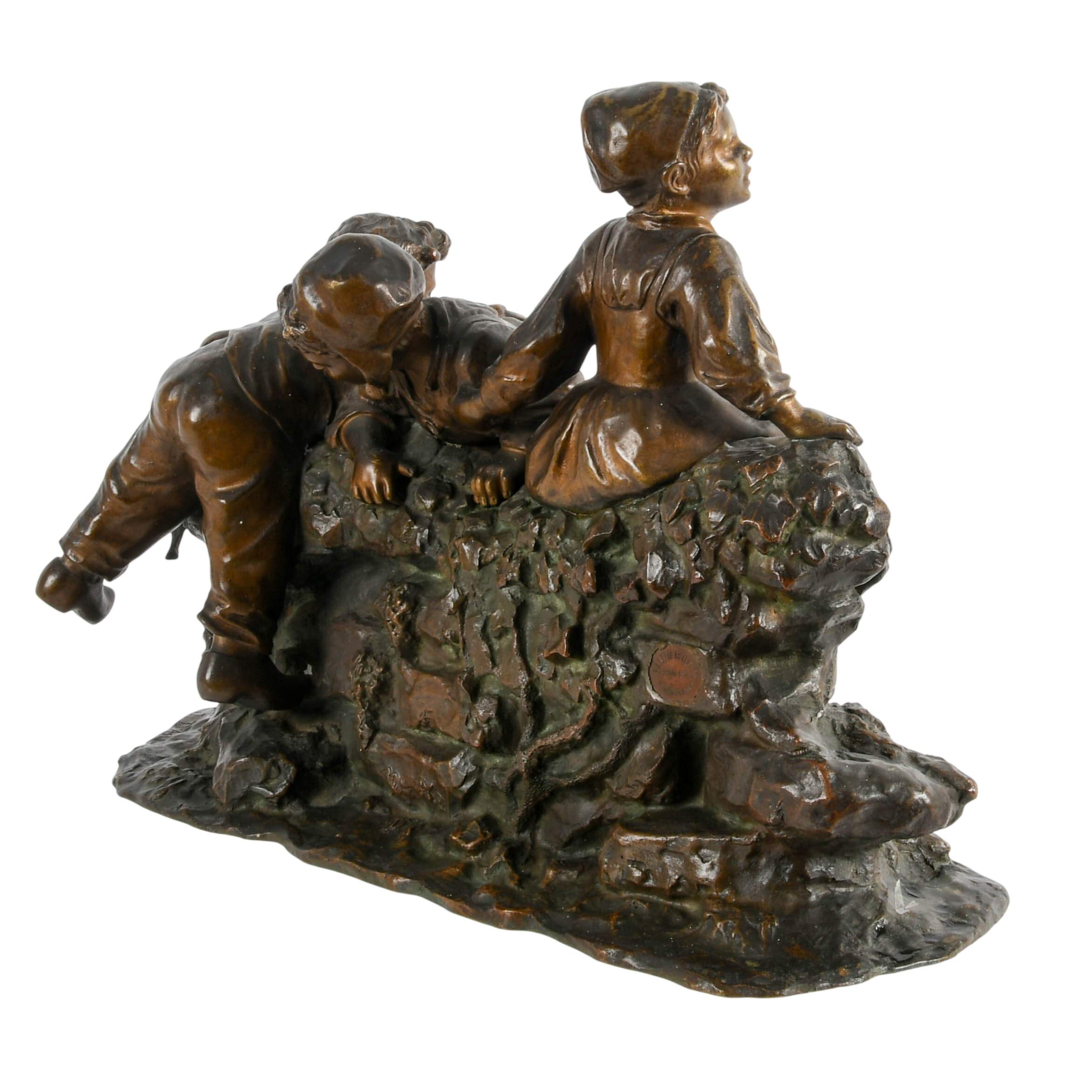 Signed Bronze Sculpture "Sur Les Ruines" After Joseph D'Aste-5