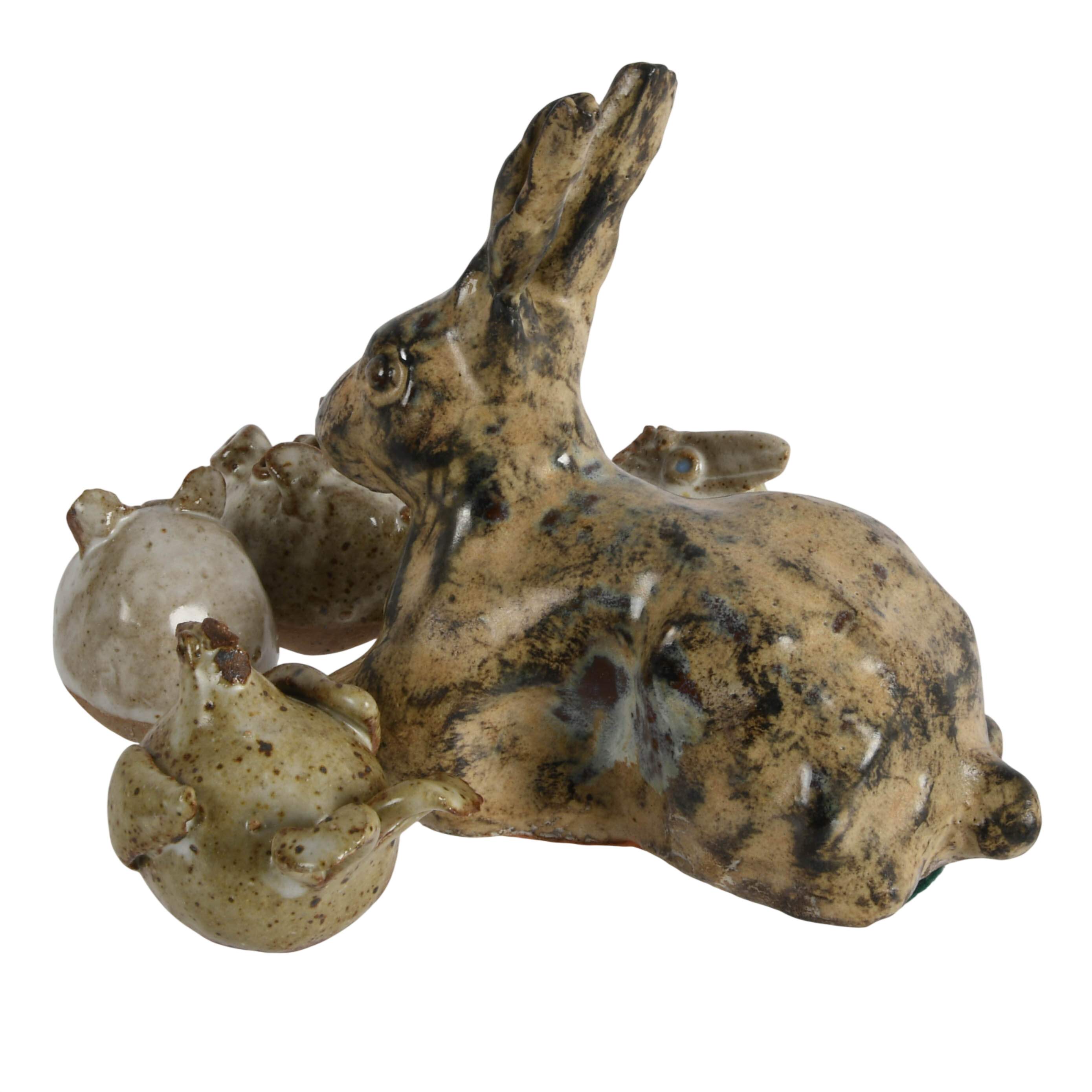 Lot of Five Studio Pottery Animals-3