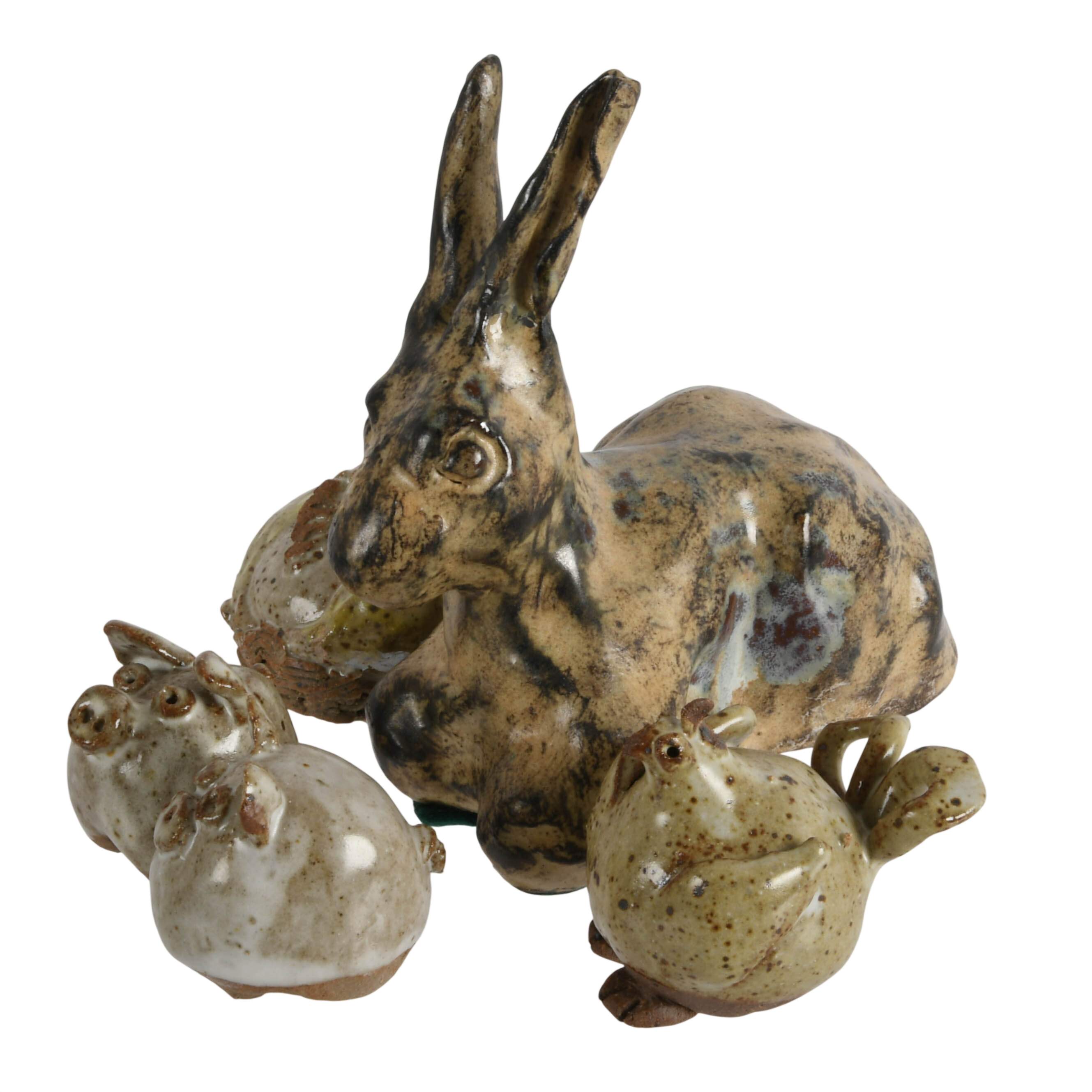 Lot of Five Studio Pottery Animals-2