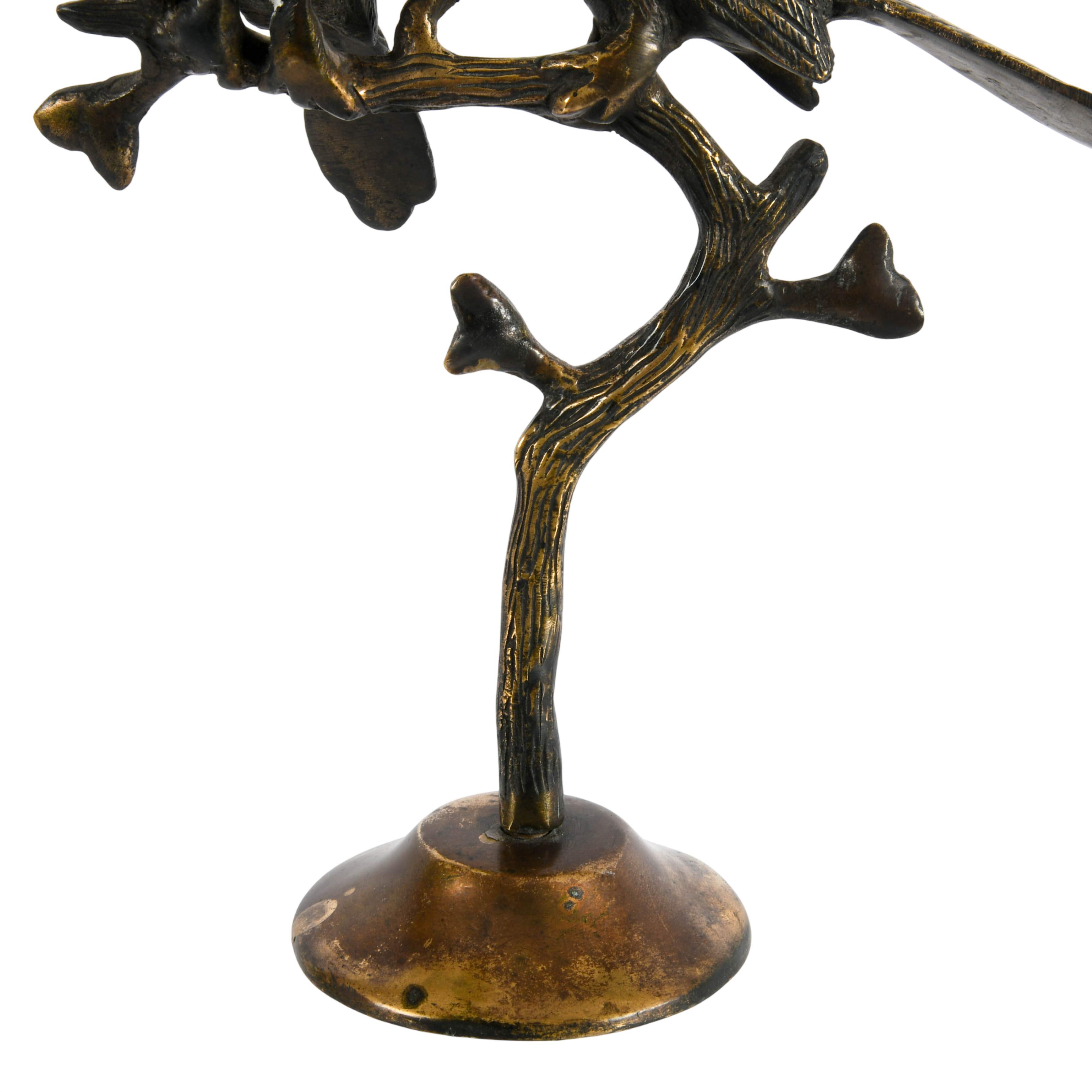 Pair of Decorative Bird Figurines; Love Birds on Branch and Bleikrist Eagle-3