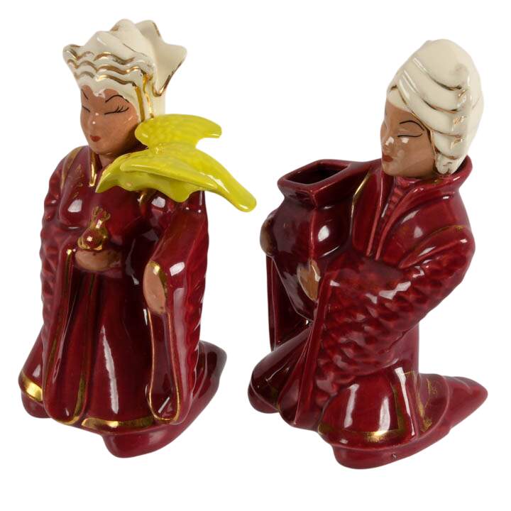 Pair of Mid-Century Miramar of California Asian Figurines-2
