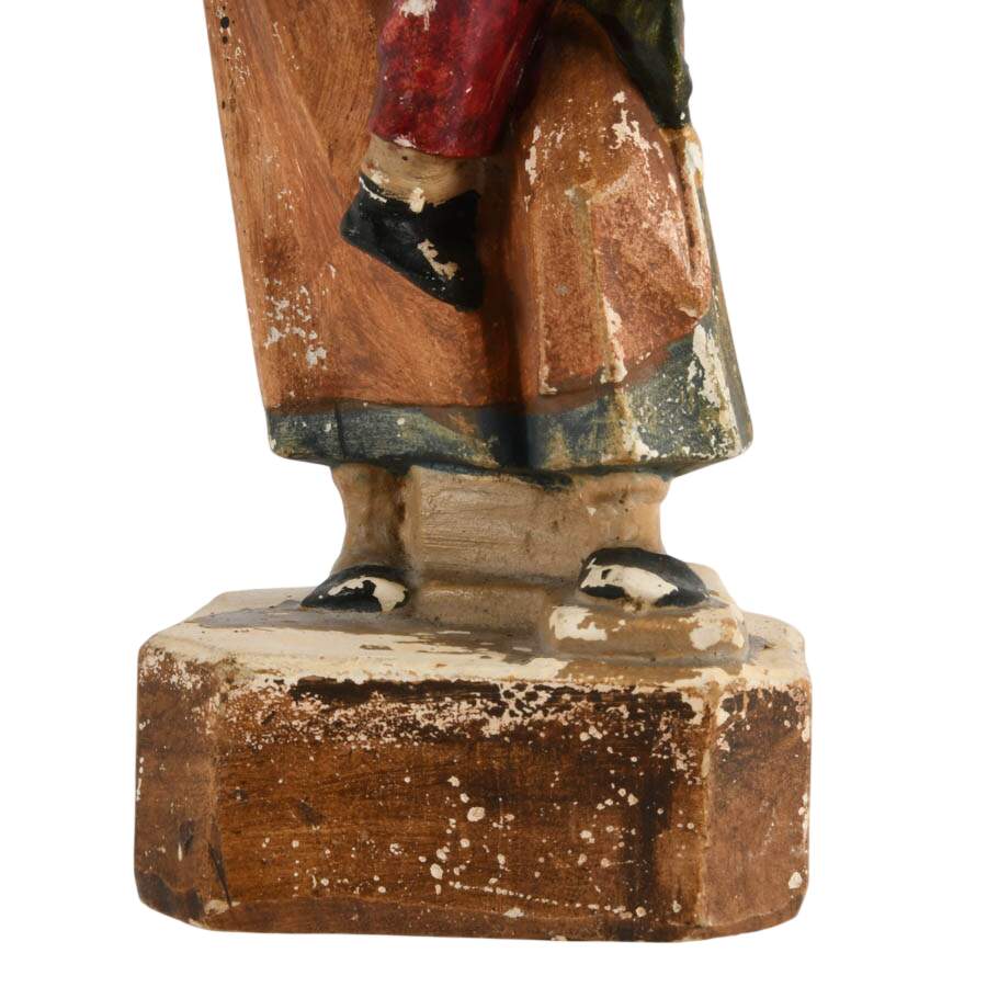 Antique Pair of Plaster Figurines-6