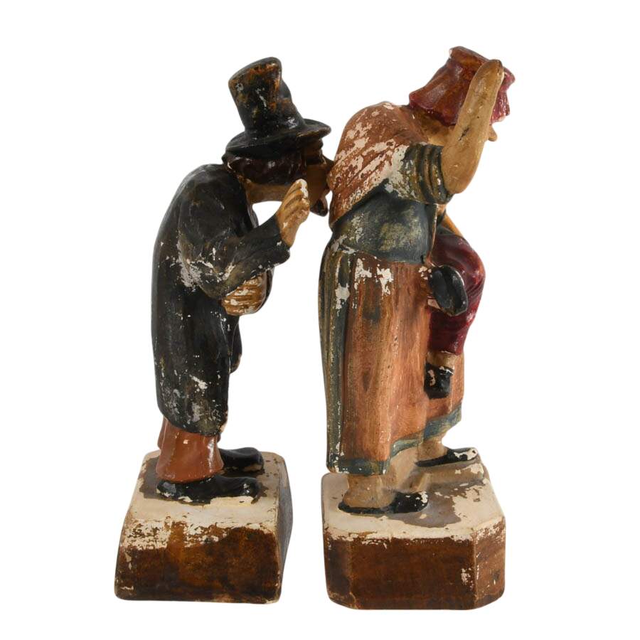 Antique Pair of Plaster Figurines-4