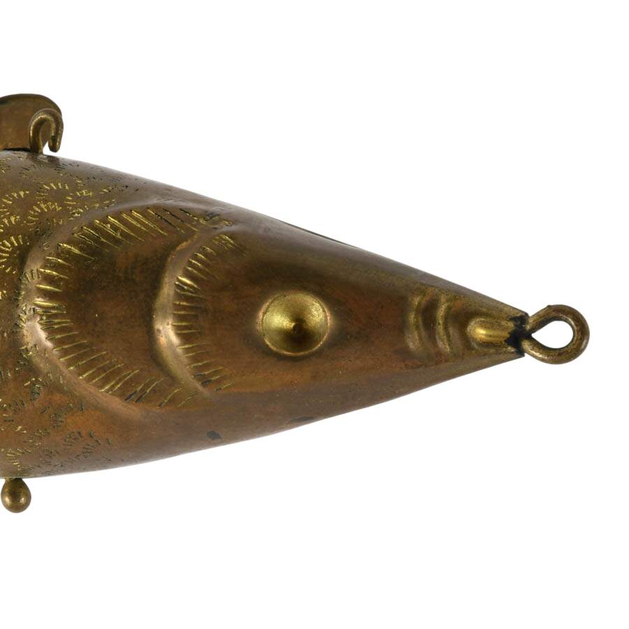 Antique Brass Articulated Fish Statue-7