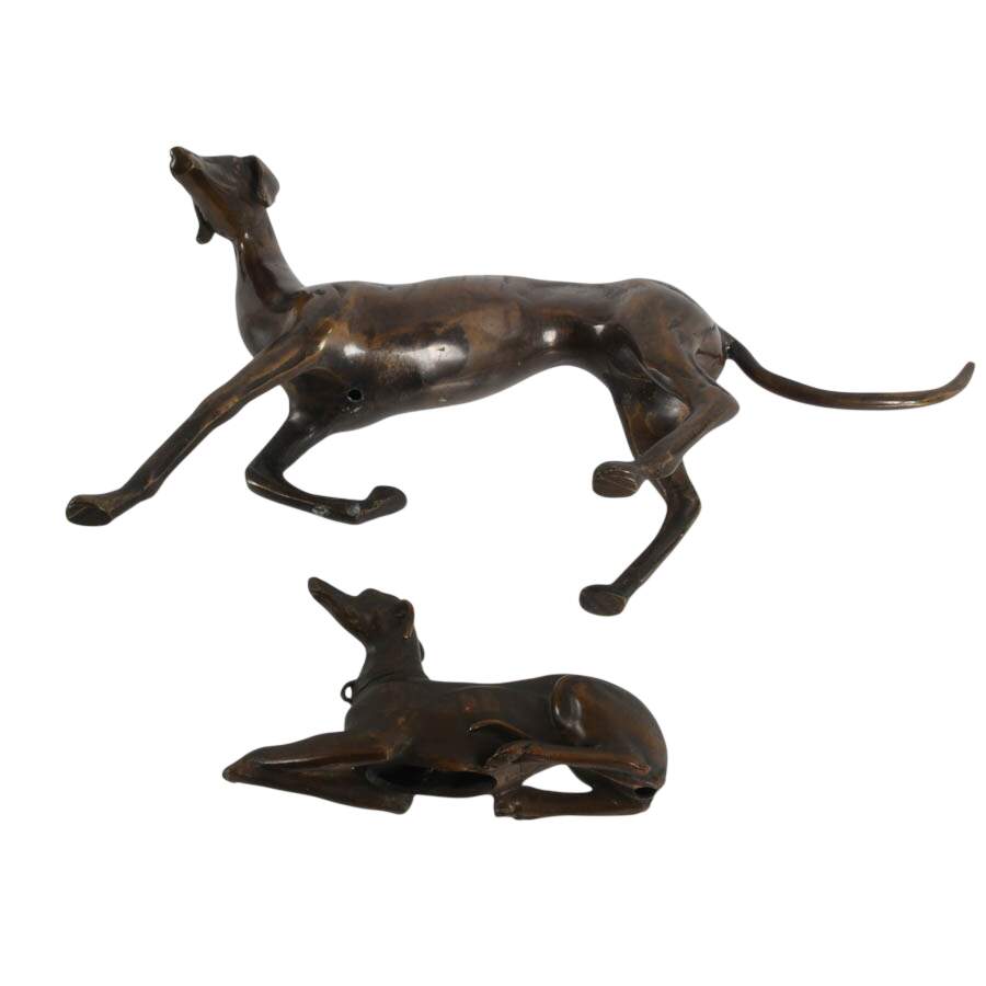 Bronze Whippet Dog Statue-6