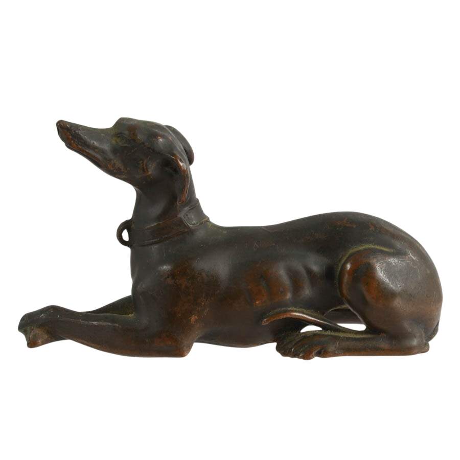 Bronze Whippet Dog Statue-2