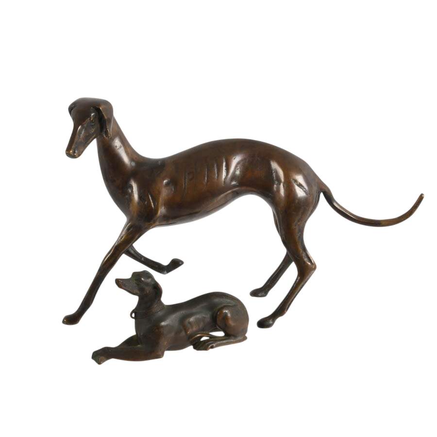 Bronze Whippet Dog Statue-1