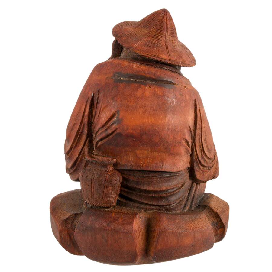 Antique Carved Bamboo Root East Asian Deity Figure-6