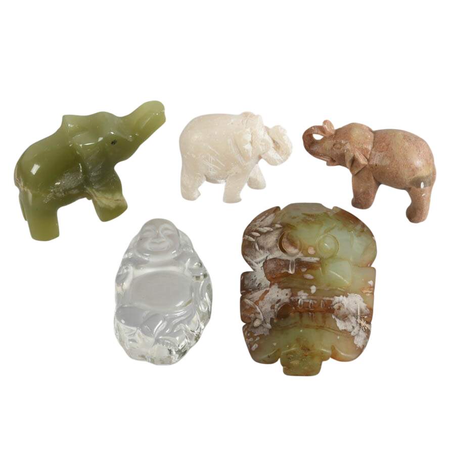 Group of Five Stone and Crystal Animals and Friends-7