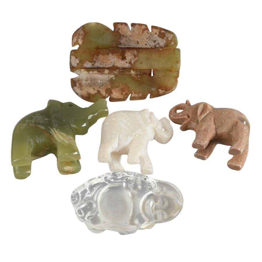 Group of Five Stone and Crystal Animals and Friends-6