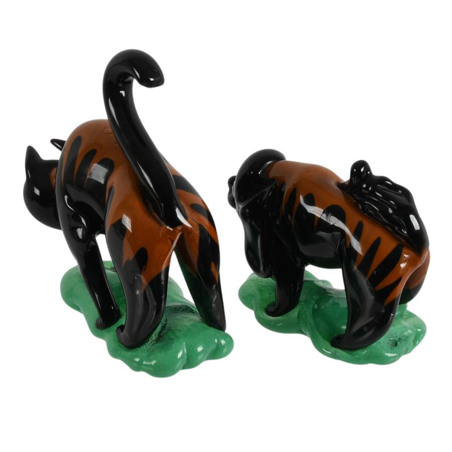 Pair of Art Glass Dog and Cat Figures-3