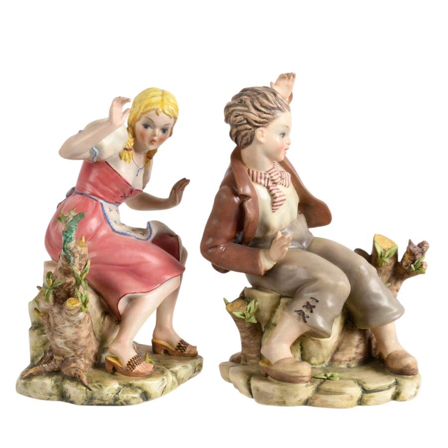 Italian Pair of Youths in the Wood Figurines-5