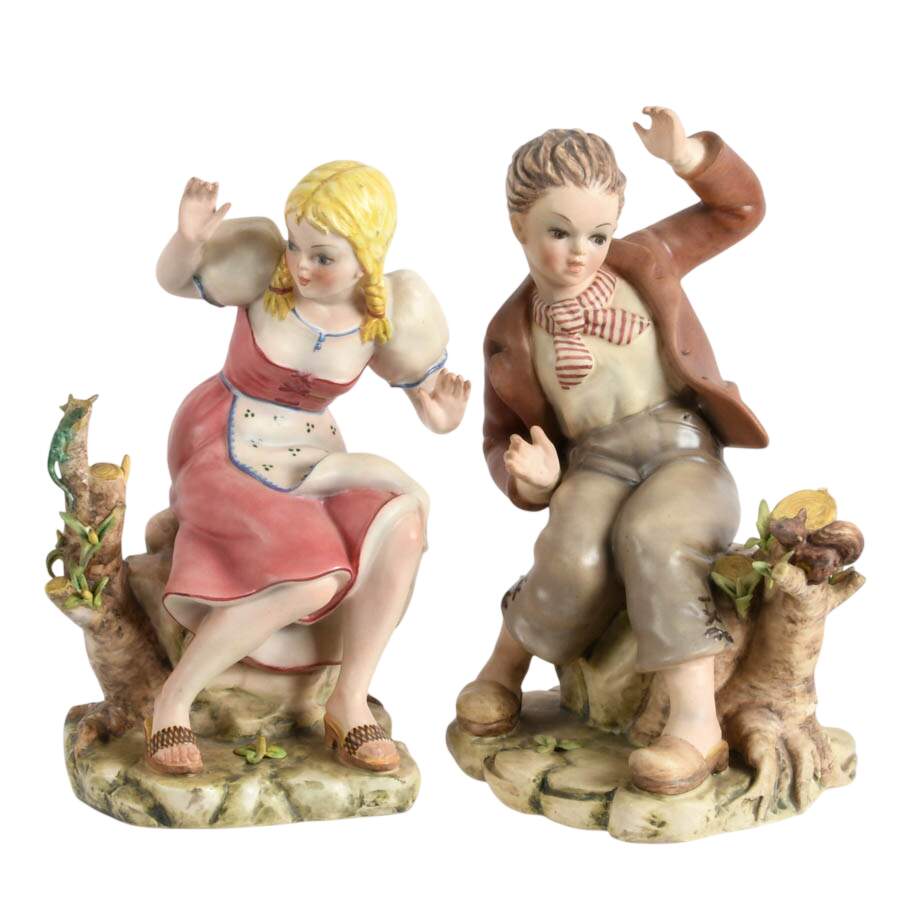 Italian Pair of Youths in the Wood Figurines-1