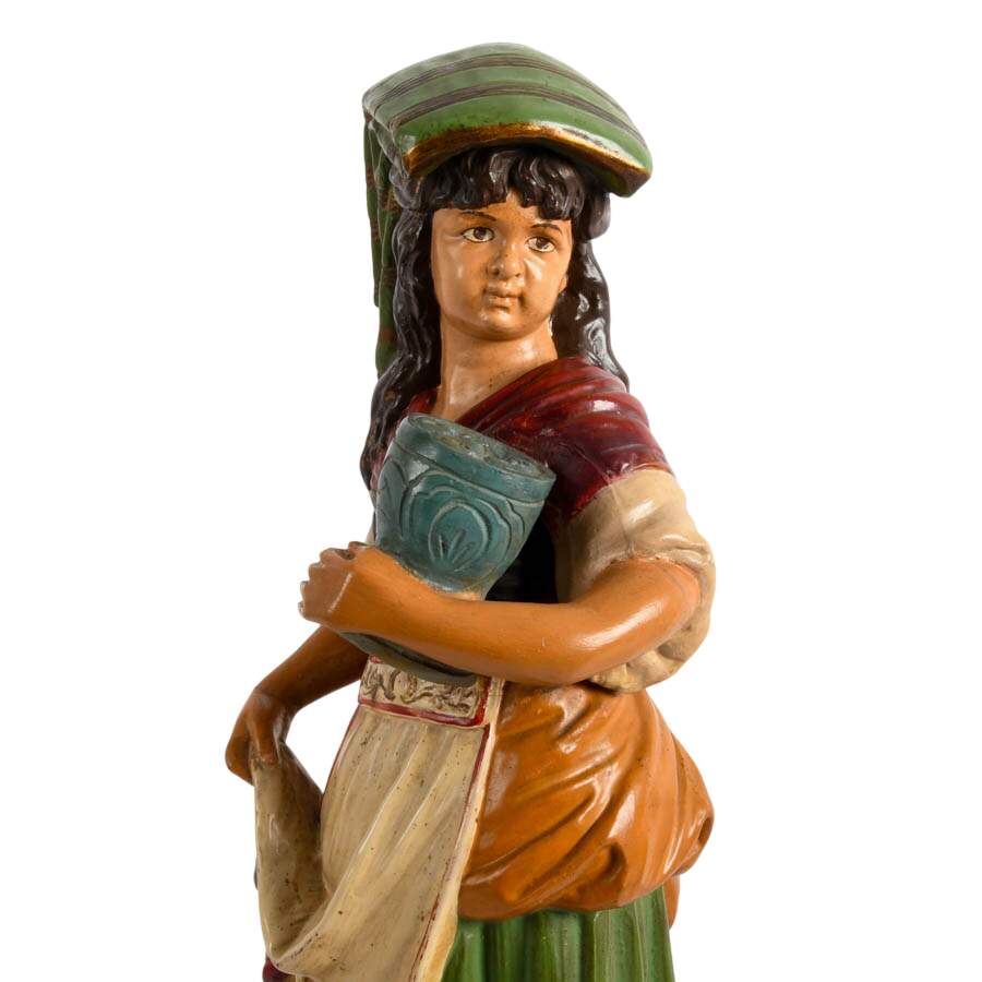 Painted Terracotta Boy and Girl Figures After Uffrecht & Co.-5