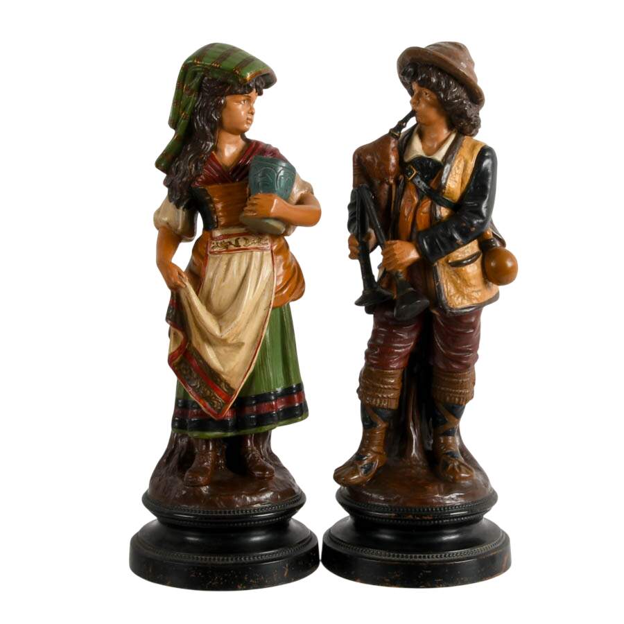 Painted Terracotta Boy and Girl Figures After Uffrecht & Co.-1