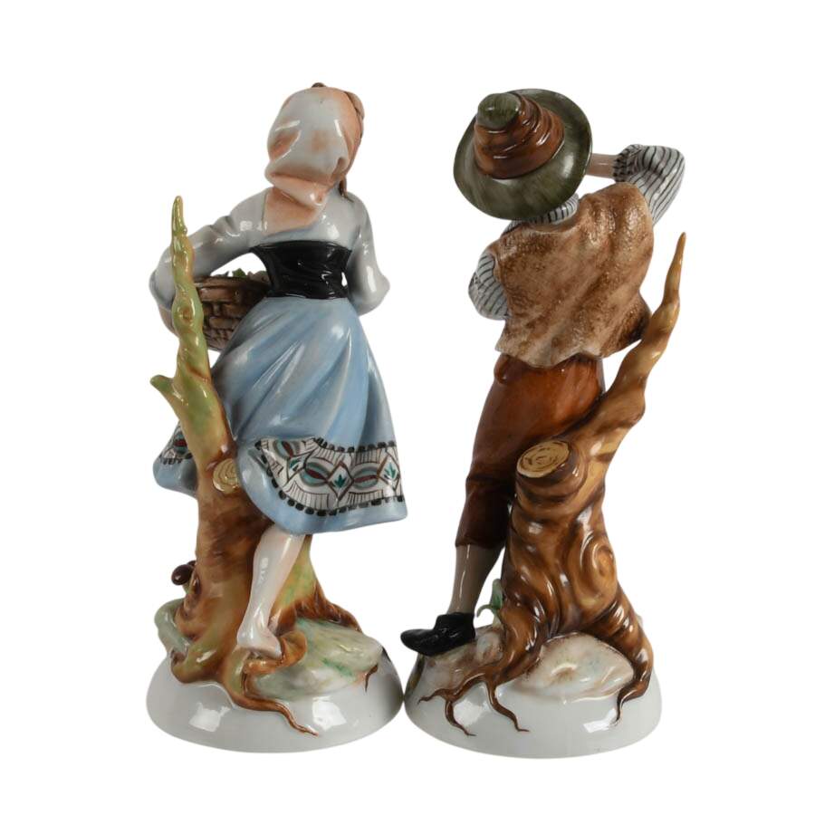 Pair of German Grafenthal Porcelain Pastoral Figurines-3